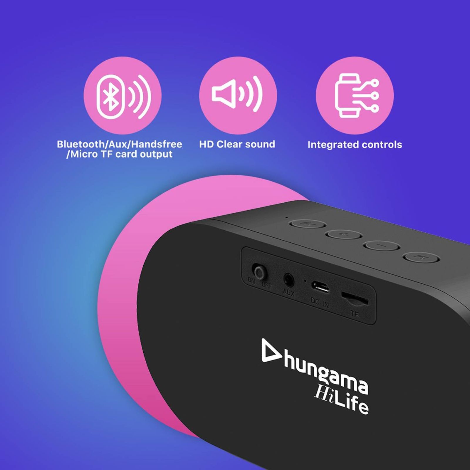 Hungama HiLife Groove 101 5W Portable Bluetooth Speaker (IPX4 Sweat Resistant, 12 Hours Playback Time, Black)_9