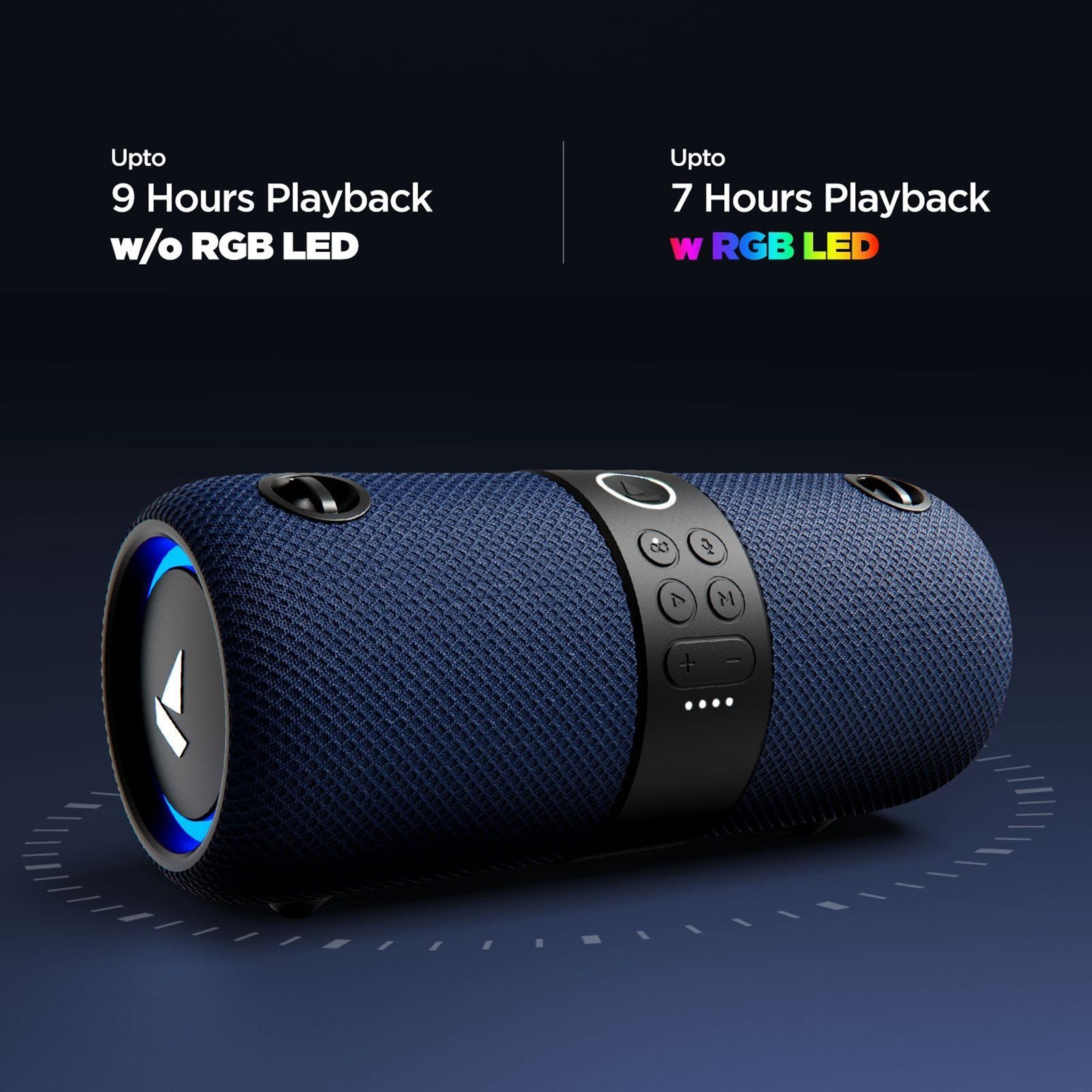 boAt Stone 1208 14W Portable Bluetooth Speaker (IPX7 Water Resistant, Siri & Google Voice Assistant, Stereo Channel, Blue)_11