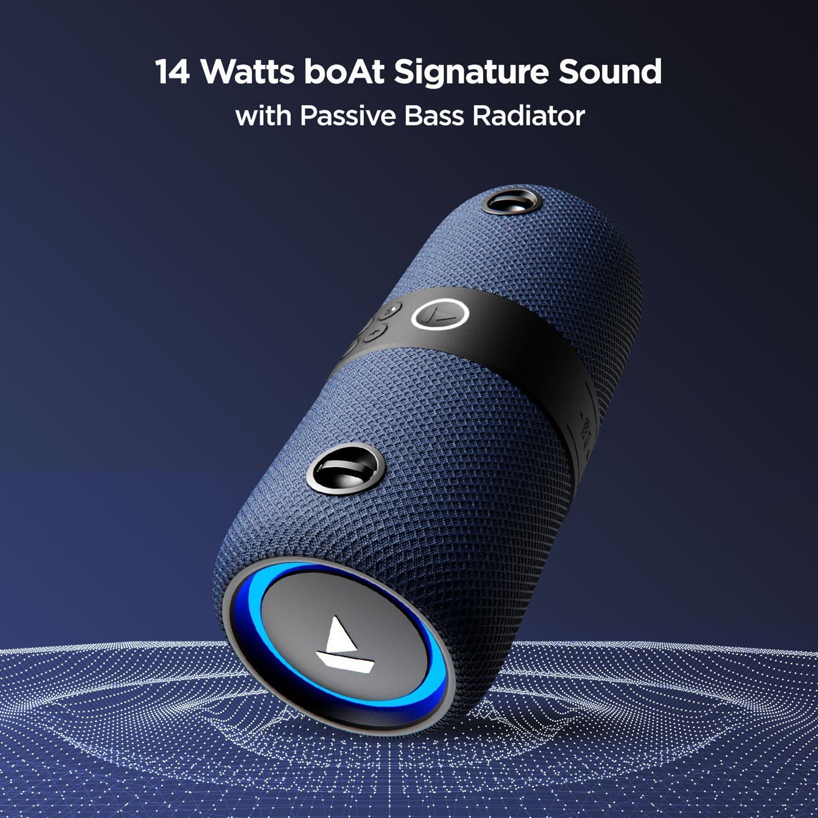 boAt Stone 1208 14W Portable Bluetooth Speaker (IPX7 Water Resistant, Siri & Google Voice Assistant, Stereo Channel, Blue)_9