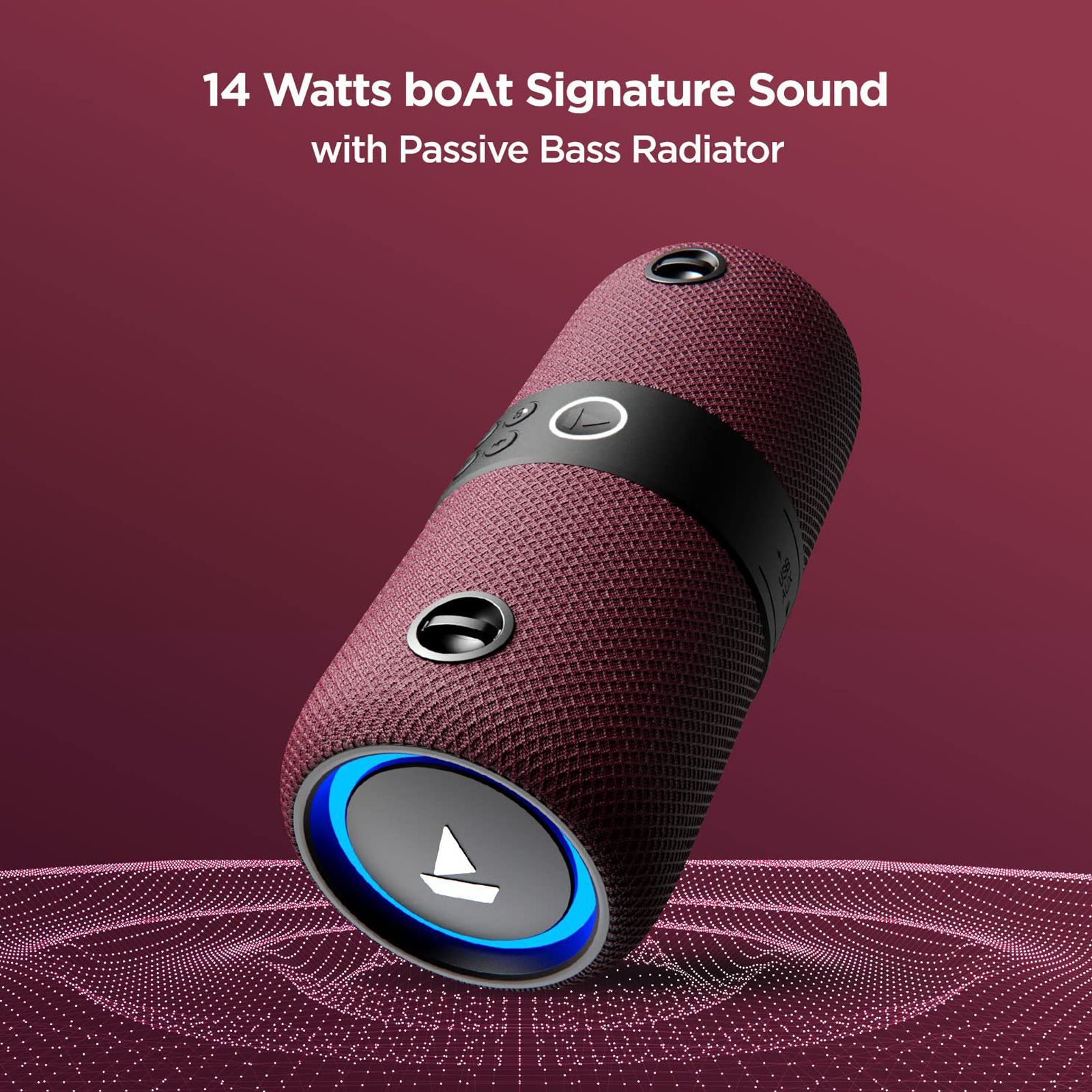 boAt Stone 1208 14W Portable Bluetooth Speaker (IPX7 Water Resistant, Siri & Google Voice Assistant, Stereo Channel, Maroon)_12