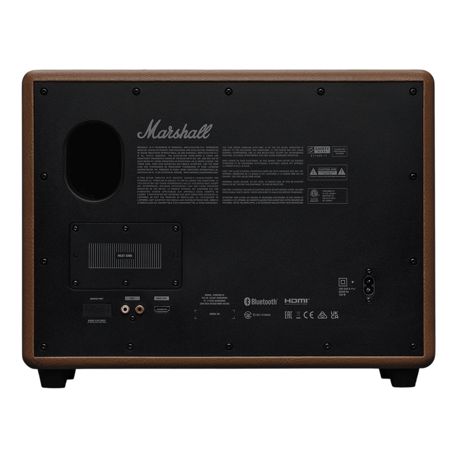 Marshall Woburn III 150W Portable Bluetooth Speaker (Home-Shaking Signature Sound, Stereo Channel, Brown)_5