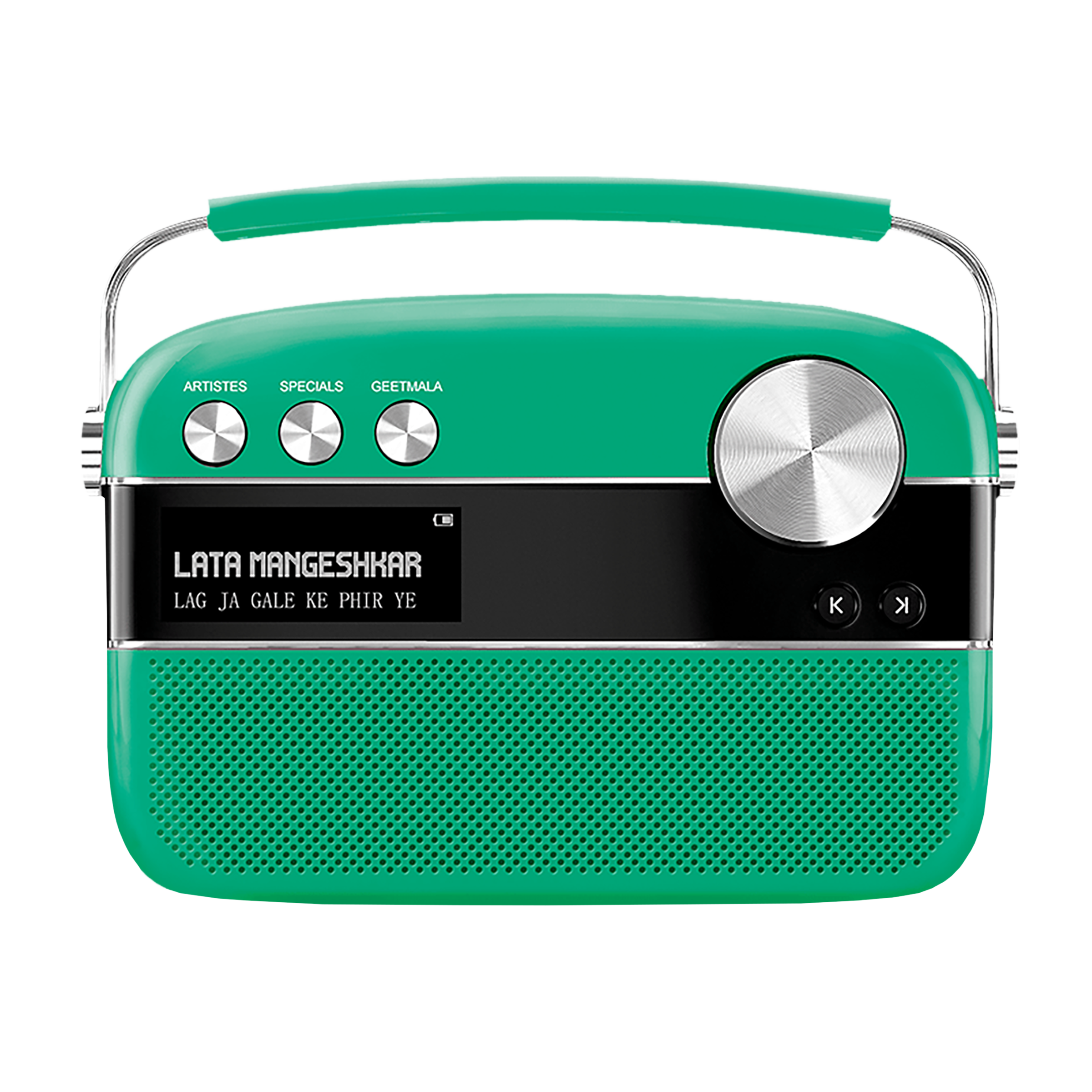 SAREGAMA Carvaan Premium Pop 6W Portable Speaker (Pre-loaded 5000 Evergreen Hindi Songs, 2.0Channel, SC230, Forest Green)_1