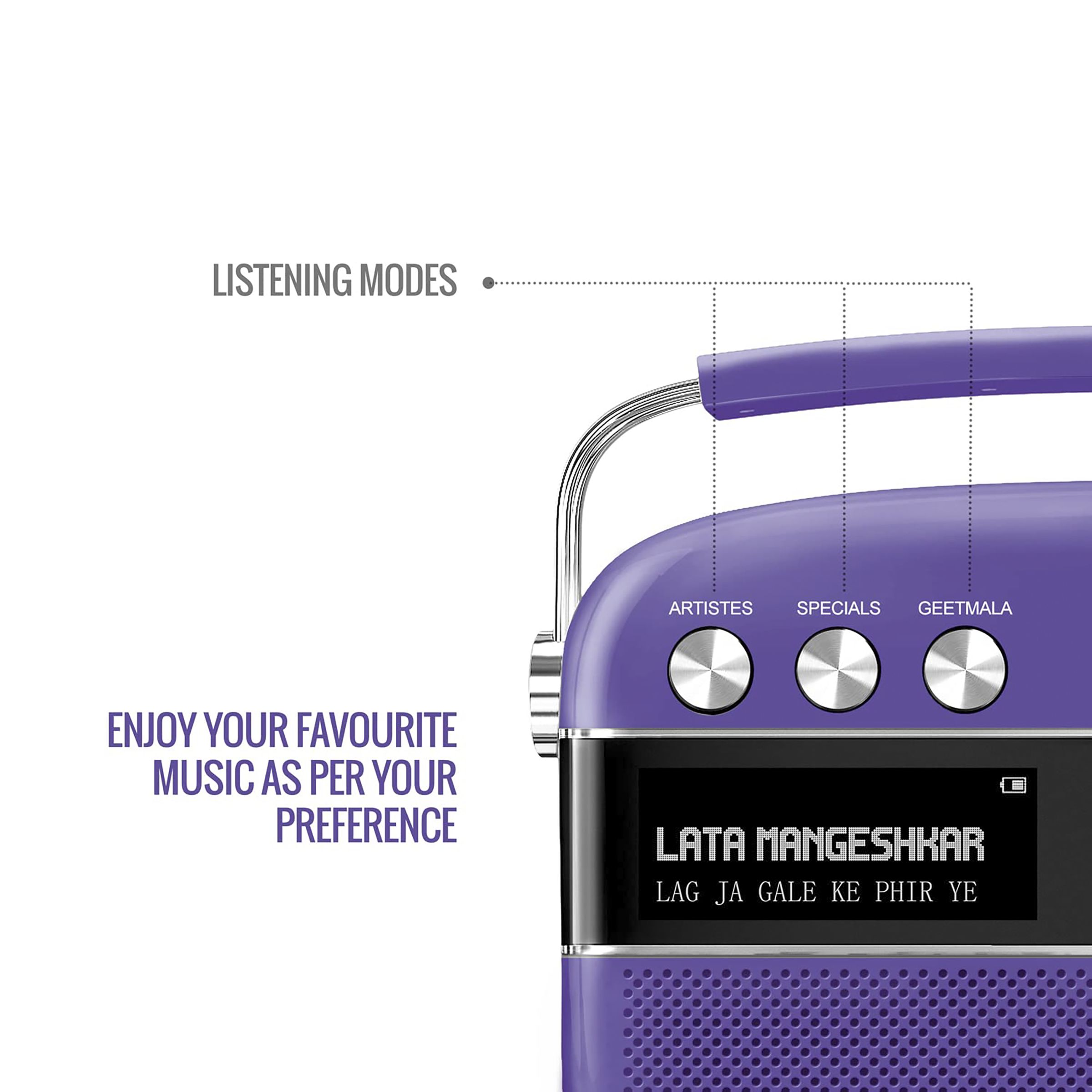 SAREGAMA Carvaan Premium Pop 6W Portable Speaker (Pre-loaded 5000 Evergreen Hindi Songs, 2.0Channel, SC230, Orchid Purple) SAREGAMA Carvaan Premium Pop 6W Portable Speaker (Pre-loaded 5000 Evergreen Hindi Songs, 2.0Channel, SC230, Orchid Purple)_6