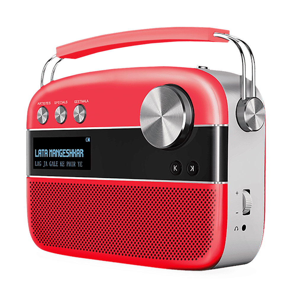SAREGAMA Carvaan Premium Pop 6W Portable Speaker (Pre-loaded 5000 Evergreen Hindi Songs, 2.0Channel, SC230, Coral Pink)_3