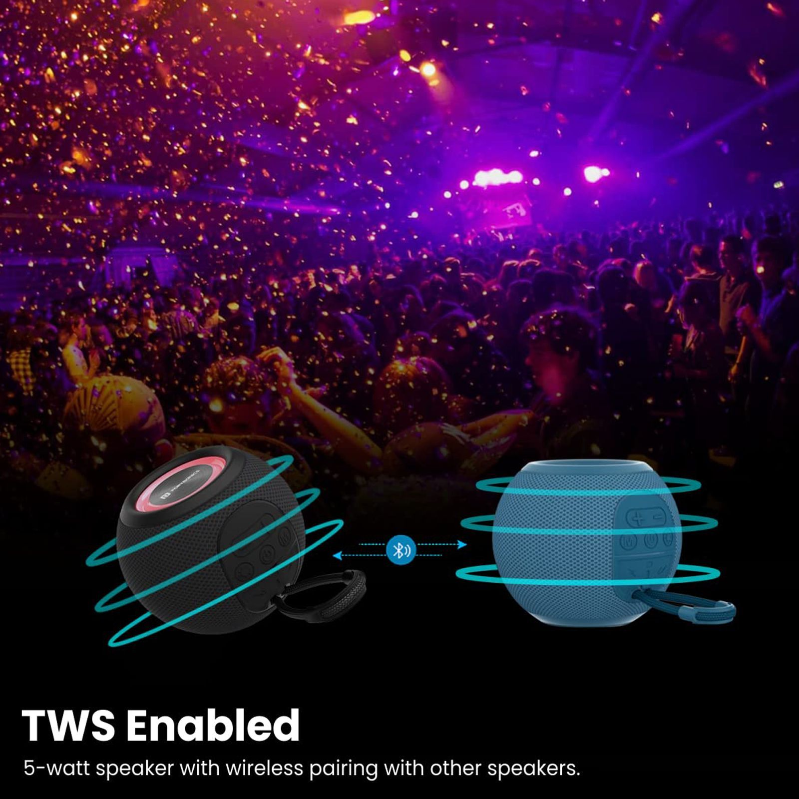 PORTRONICS Resound 5W Portable Bluetooth Speaker (Upto 8 Hours Playback Time, Black)_11