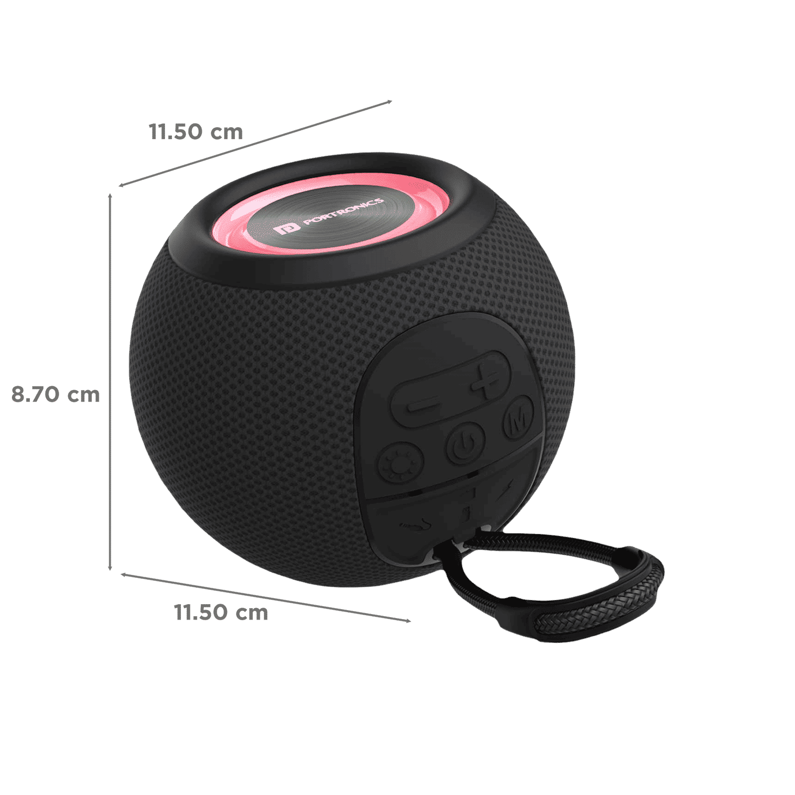 PORTRONICS Resound 5W Portable Bluetooth Speaker (Upto 8 Hours Playback Time, Black)_2