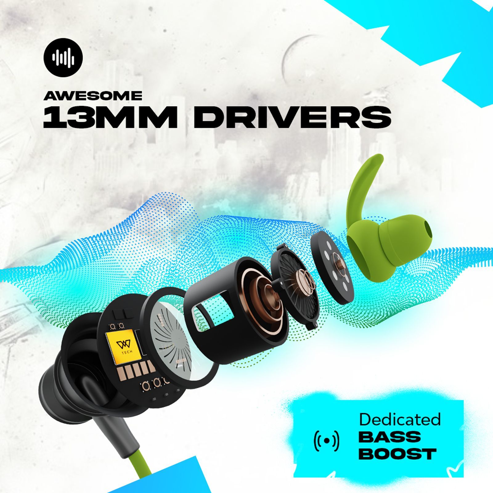 WINGS Phantom 110 Neckband with Environmental Noise Cancellation (IPX5 Water Resistant, 20 Hours of Playtime, Green) WINGS Phantom 110 Neckband with Environmental Noise Cancellation (IPX5 Water Resistant, 20 Hours of Playtime, Green)_6