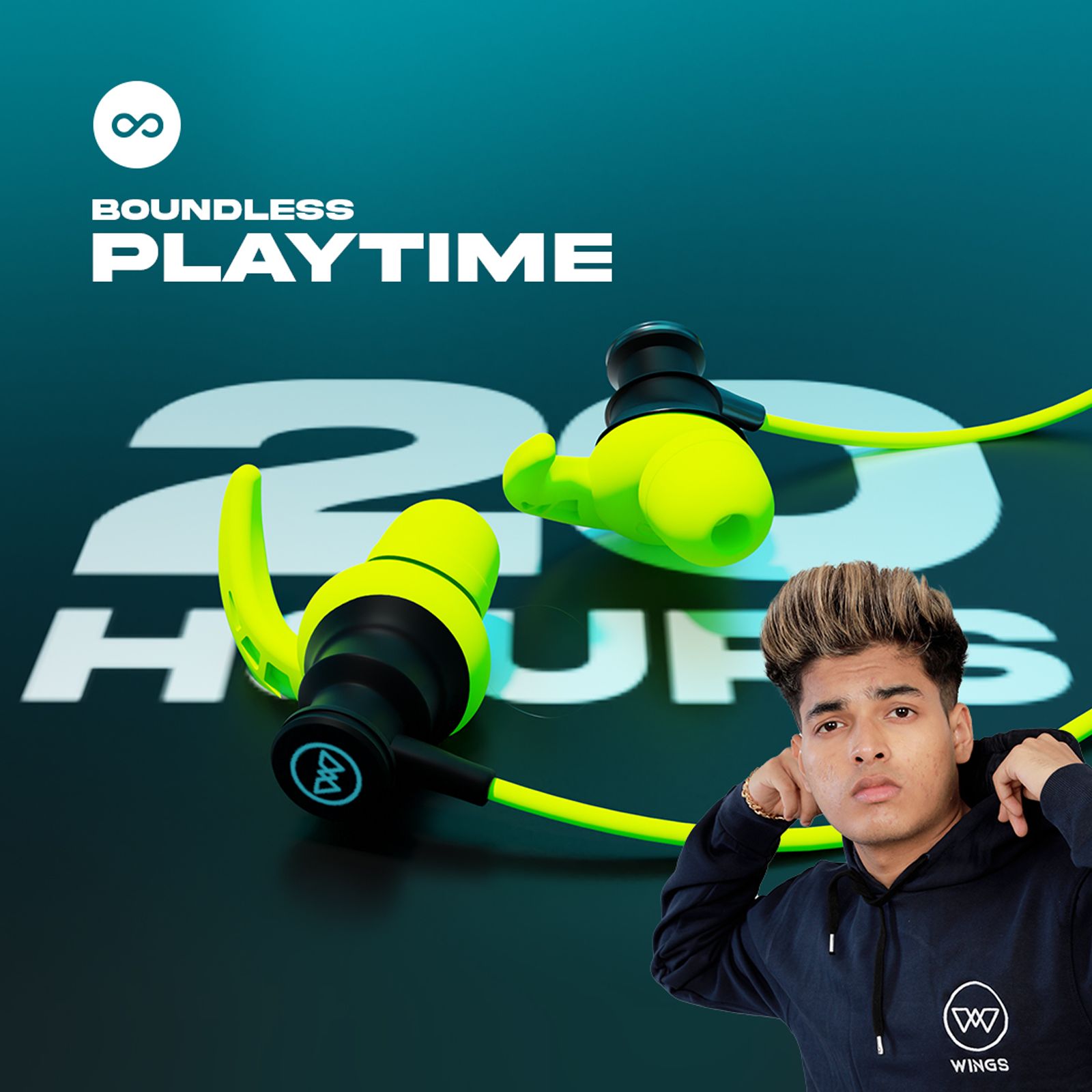 WINGS Phantom 110 Neckband with Environmental Noise Cancellation (IPX5 Water Resistant, 20 Hours of Playtime, Green) WINGS Phantom 110 Neckband with Environmental Noise Cancellation (IPX5 Water Resistant, 20 Hours of Playtime, Green)_9