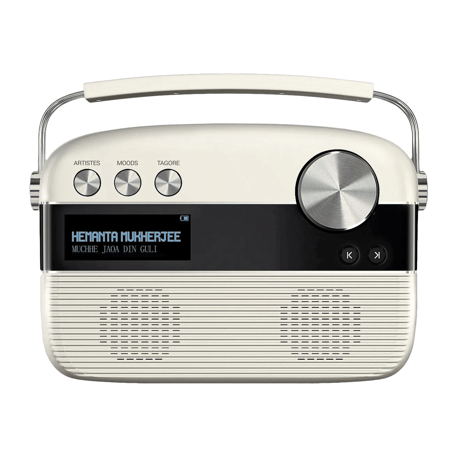 SAREGAMA Carvaan 6W Portable Bluetooth Speaker (5000 Pre Loaded Songs, Stereo Channel, Porcelain White)_1