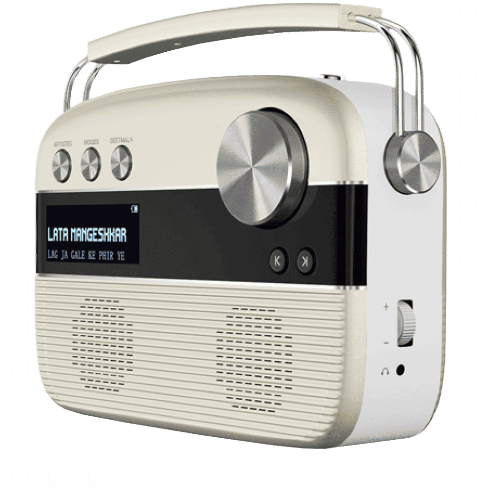 SAREGAMA Carvaan 6W Portable Bluetooth Speaker (5000 Pre Loaded Songs, Stereo Channel, Porcelain White)_3