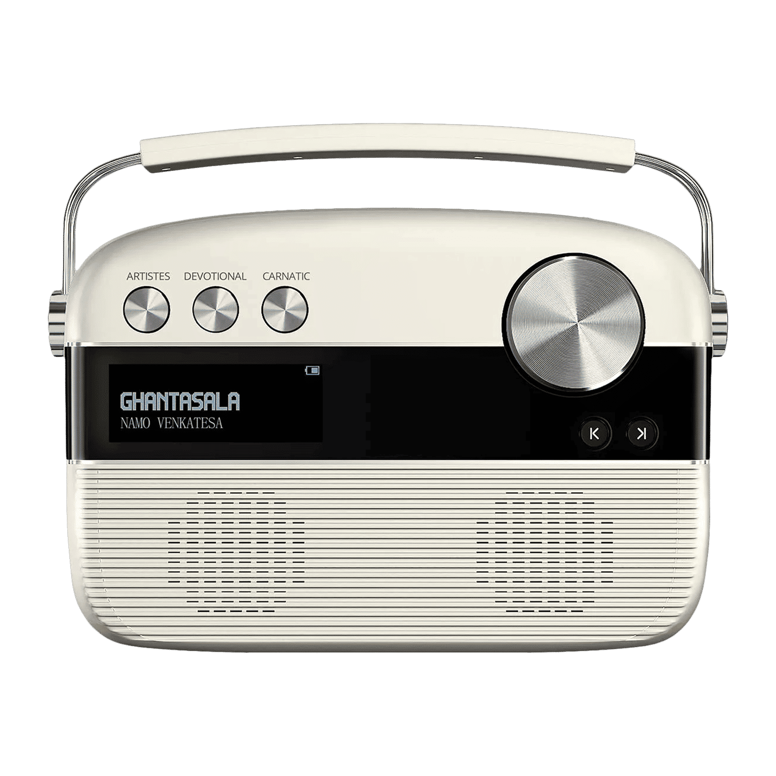 SAREGAMA Carvaan Telugu Music Player (50 Plus Dedicated Stations, SC02, Porcelain White)_1