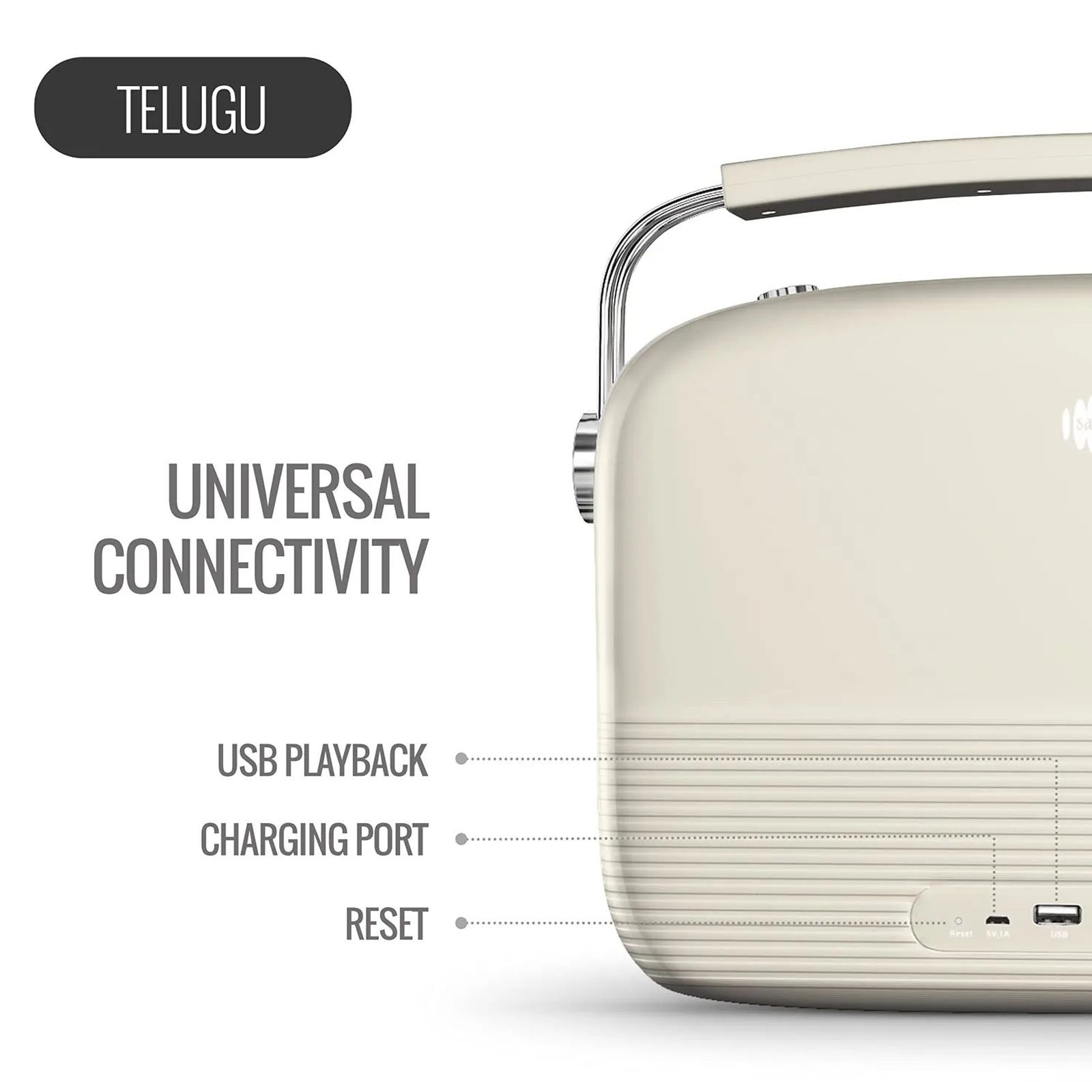 SAREGAMA Carvaan Telugu Music Player (50 Plus Dedicated Stations, SC02, Porcelain White)_7