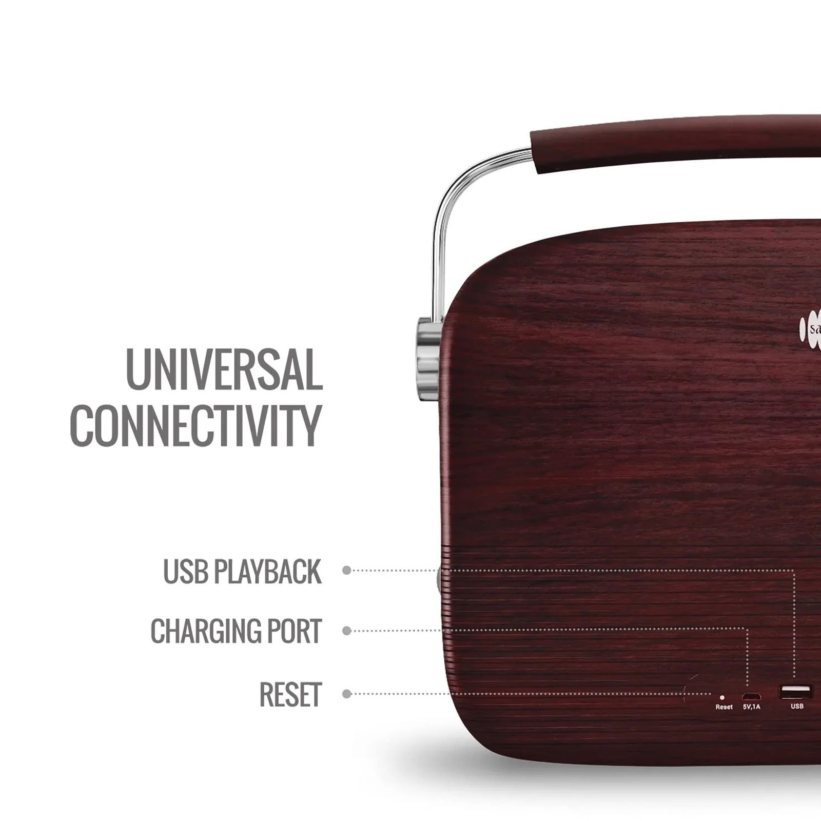 SAREGAMA Carvaan Telugu Music Player (50 Plus Dedicated Stations, SC03, Cherrywood Red)_7