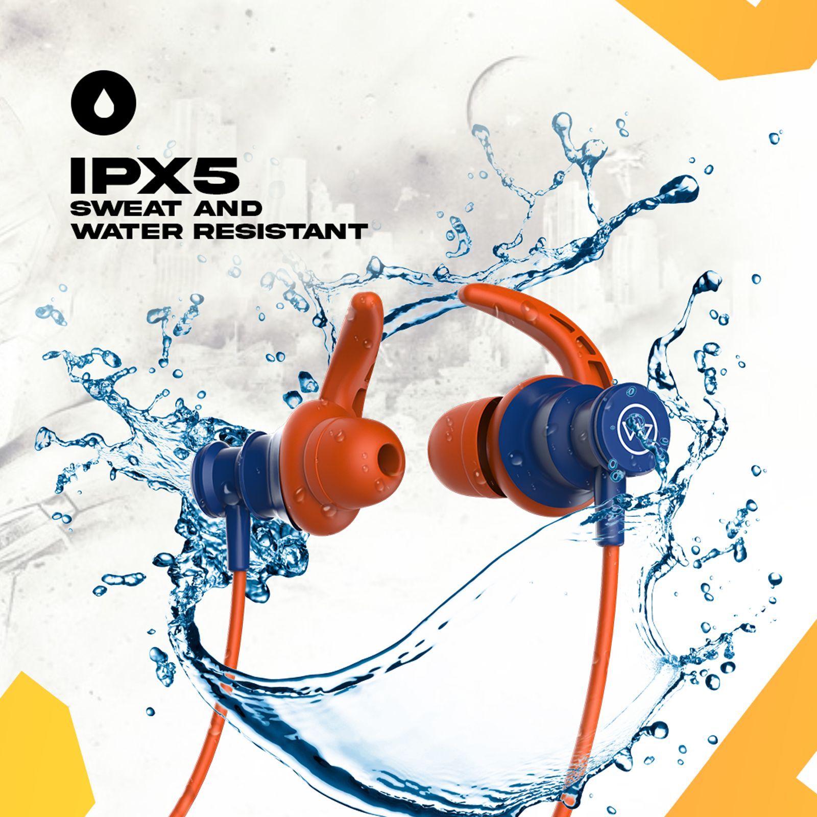 WINGS Phantom 110 Neckband with Environmental Noise Cancellation (IPX5 Water Resistant, 20 Hours of Playtime, Orange)_8
