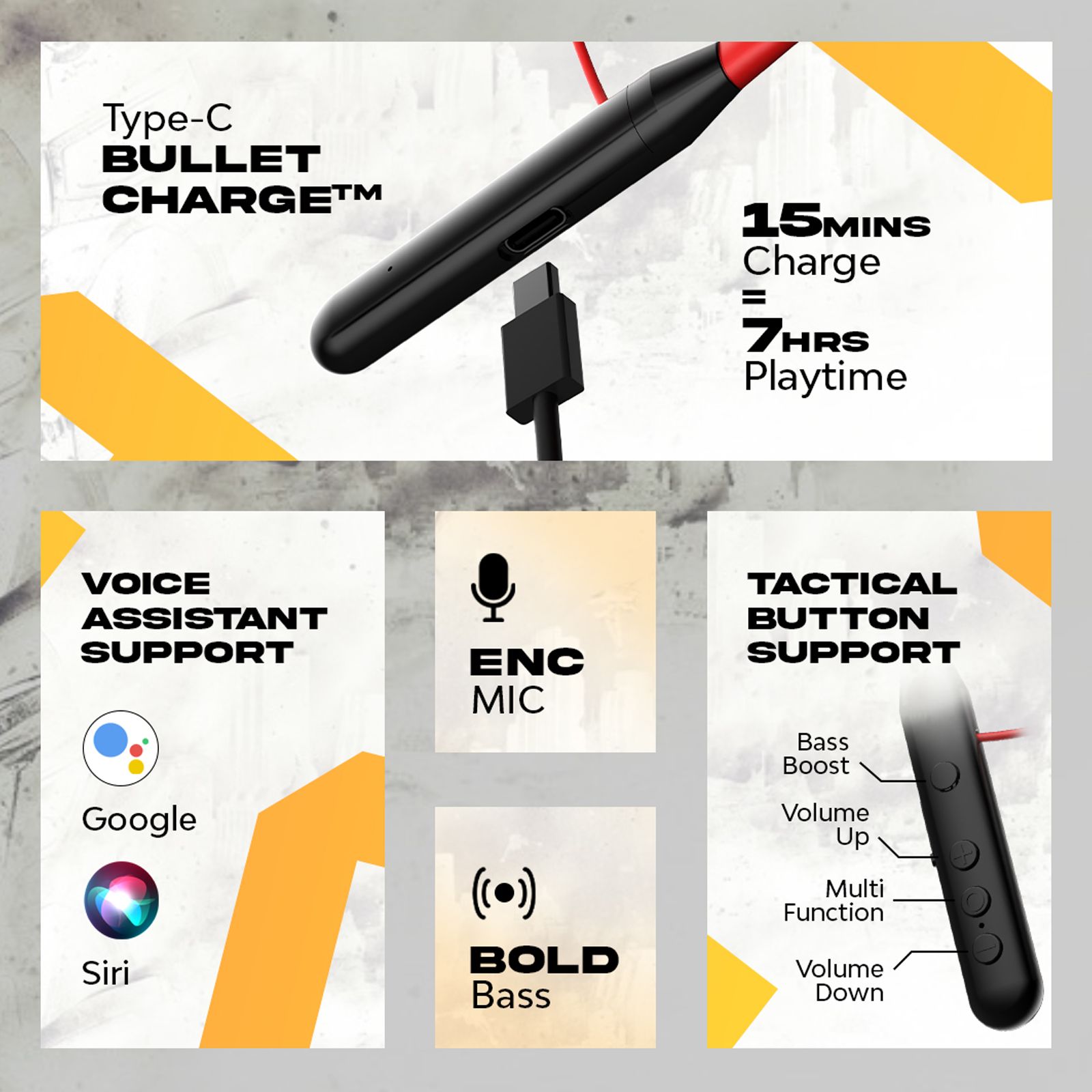 WINGS Phantom 110 Neckband with Environmental Noise Cancellation (IPX5 Water Resistant, 20 Hours of Playtime, Red)_5