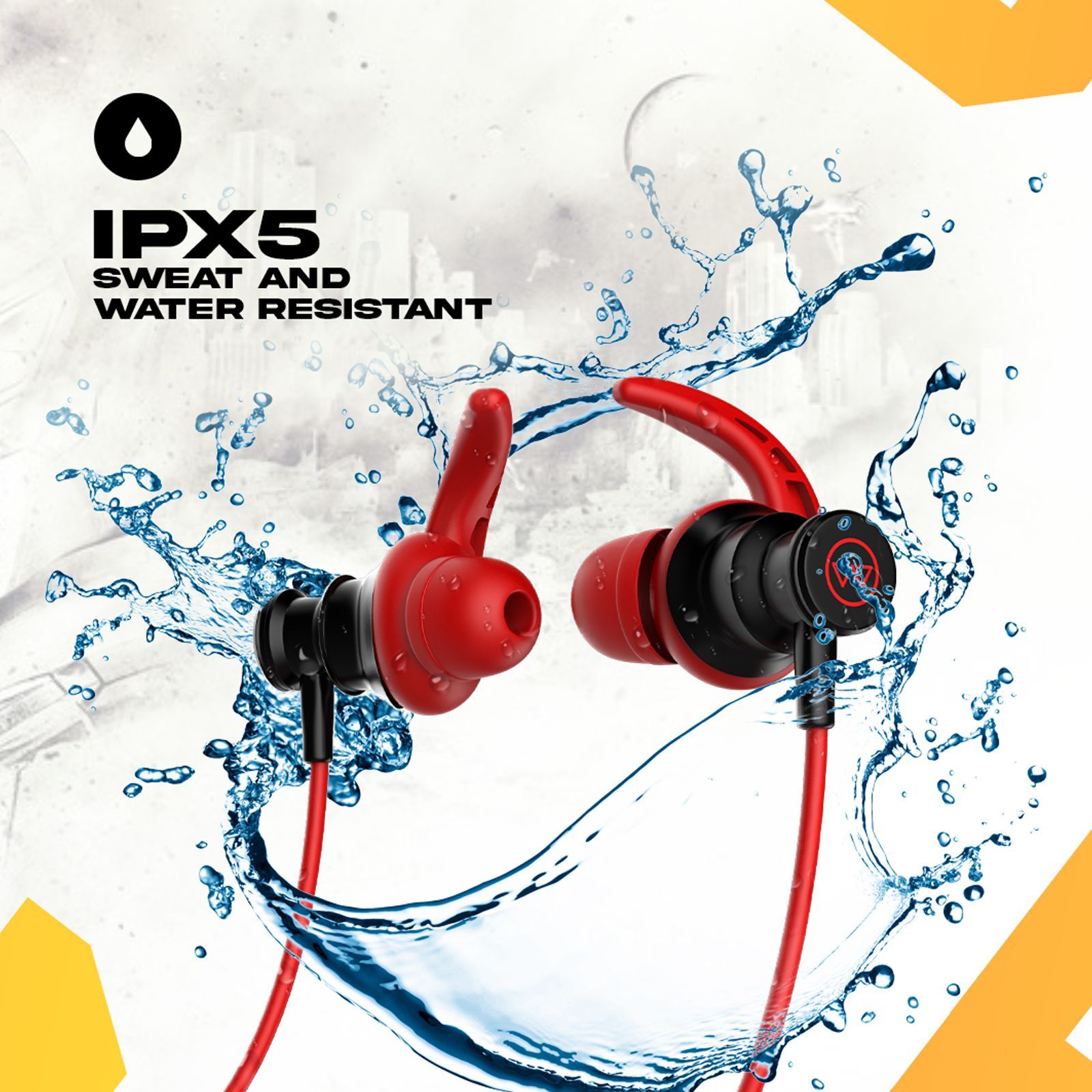WINGS Phantom 110 Neckband with Environmental Noise Cancellation (IPX5 Water Resistant, 20 Hours of Playtime, Red)_8