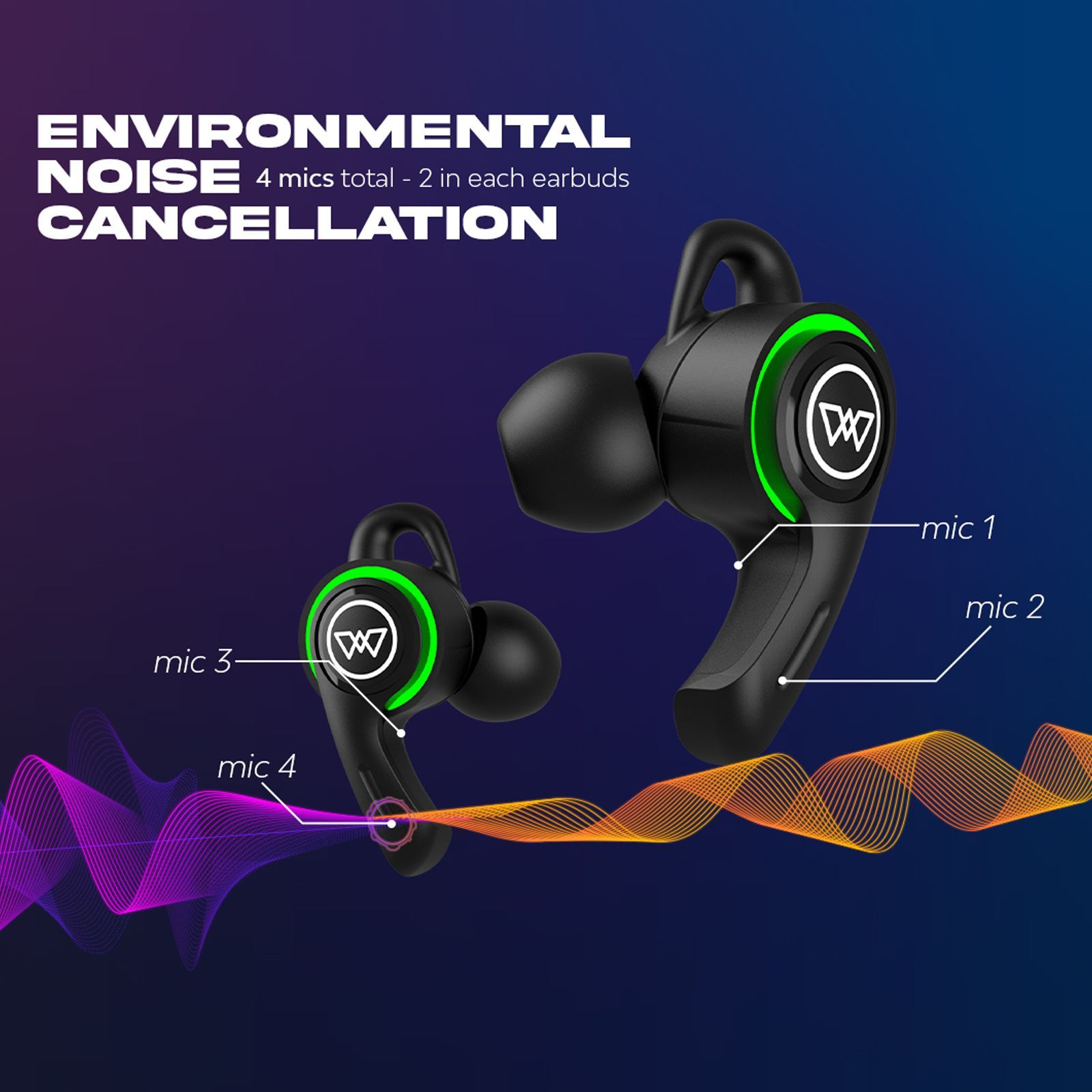 WINGS Phantom 200 TWS Earbuds with Environmental Noise Cancellation (IPX5 Water Resistant, 40ms Lower Latency, Black)_5