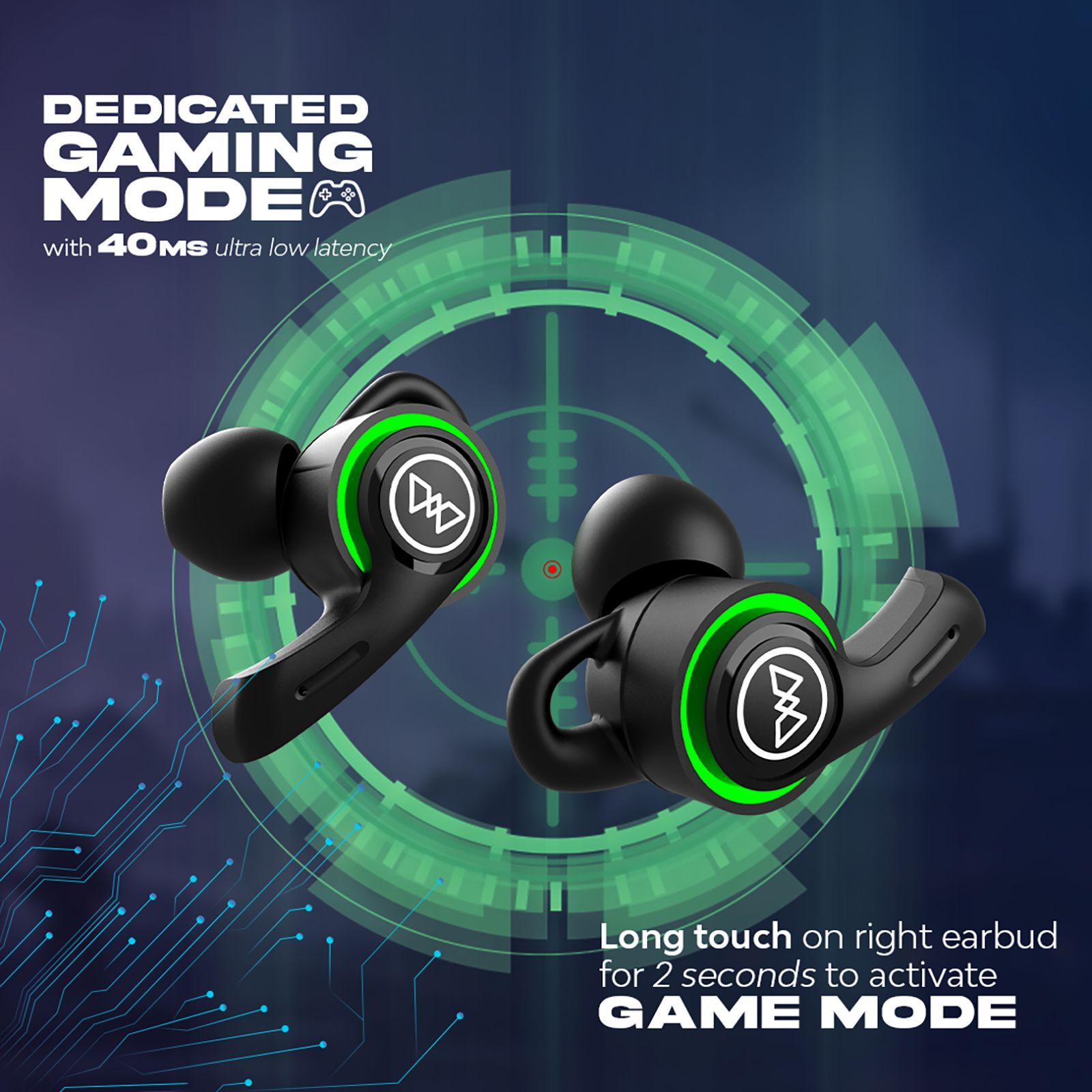 WINGS Phantom 200 TWS Earbuds with Environmental Noise Cancellation (IPX5 Water Resistant, 40ms Lower Latency, Black)_4