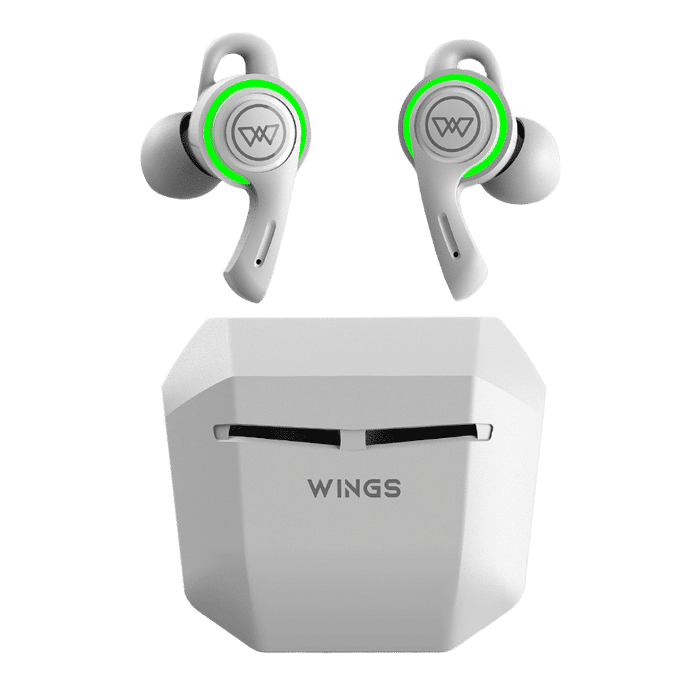 WINGS Phantom 200 TWS Earbuds with Environmental Noise Cancellation (IPX5 Water Resistant, 40ms Low Latency, White)_1