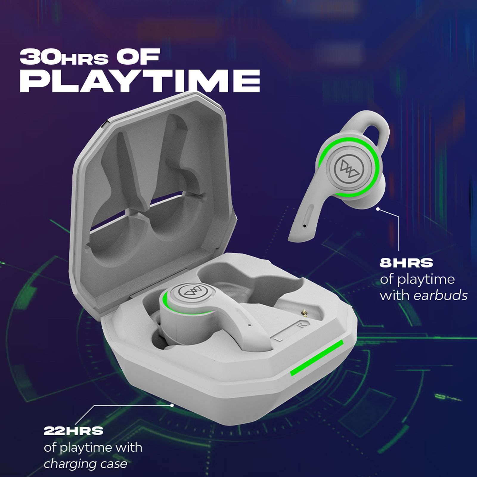 WINGS Phantom 200 TWS Earbuds with Environmental Noise Cancellation (IPX5 Water Resistant, 40ms Low Latency, White)_4