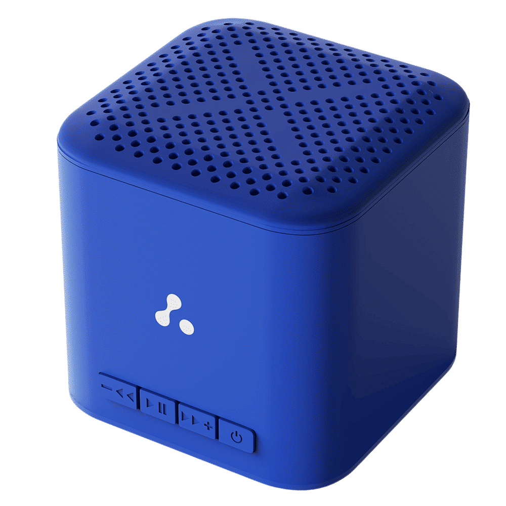 ambrane Evoke Cube Plus 5W Portable Bluetooth Speaker (12 Hours Playback Time, Blue)_1