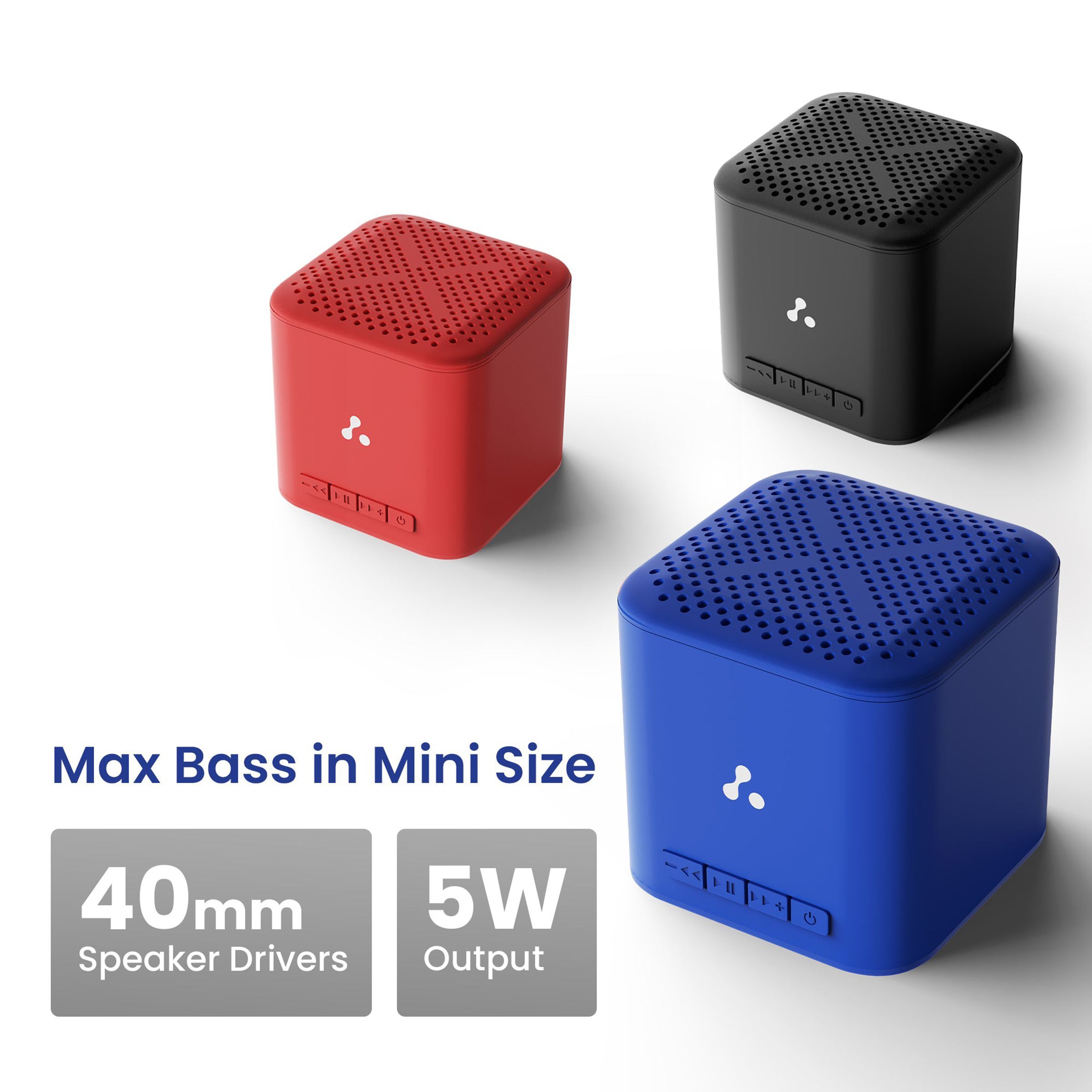 ambrane Evoke Cube Plus 5W Portable Bluetooth Speaker (12 Hours Playback Time, Blue)_6
