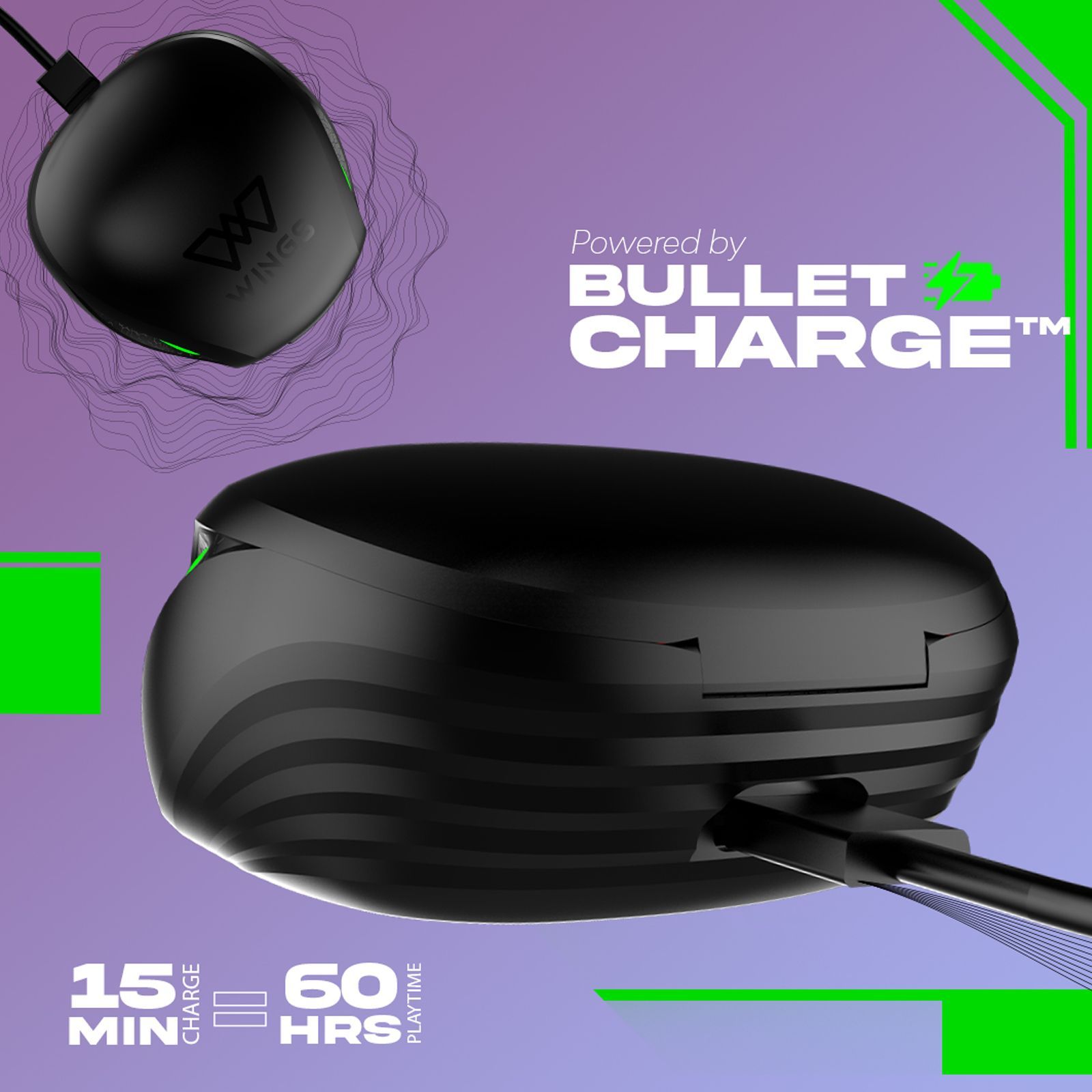 WINGS Phantom 700 TWS Earbuds with Surrounding Noise Suppression (IPX5 Water Resistant, 40ms Low Latency Mode, Black)_10