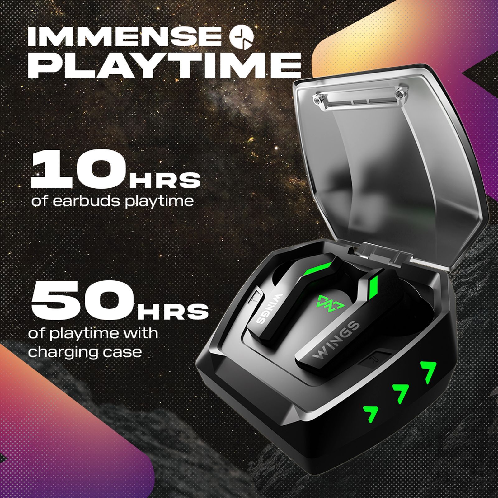 WINGS Phantom 860 TWS Earbuds with Environmental Noise Cancellation (IPX5 Water Resistant, Upto 50 Hours Playback, Black)_10