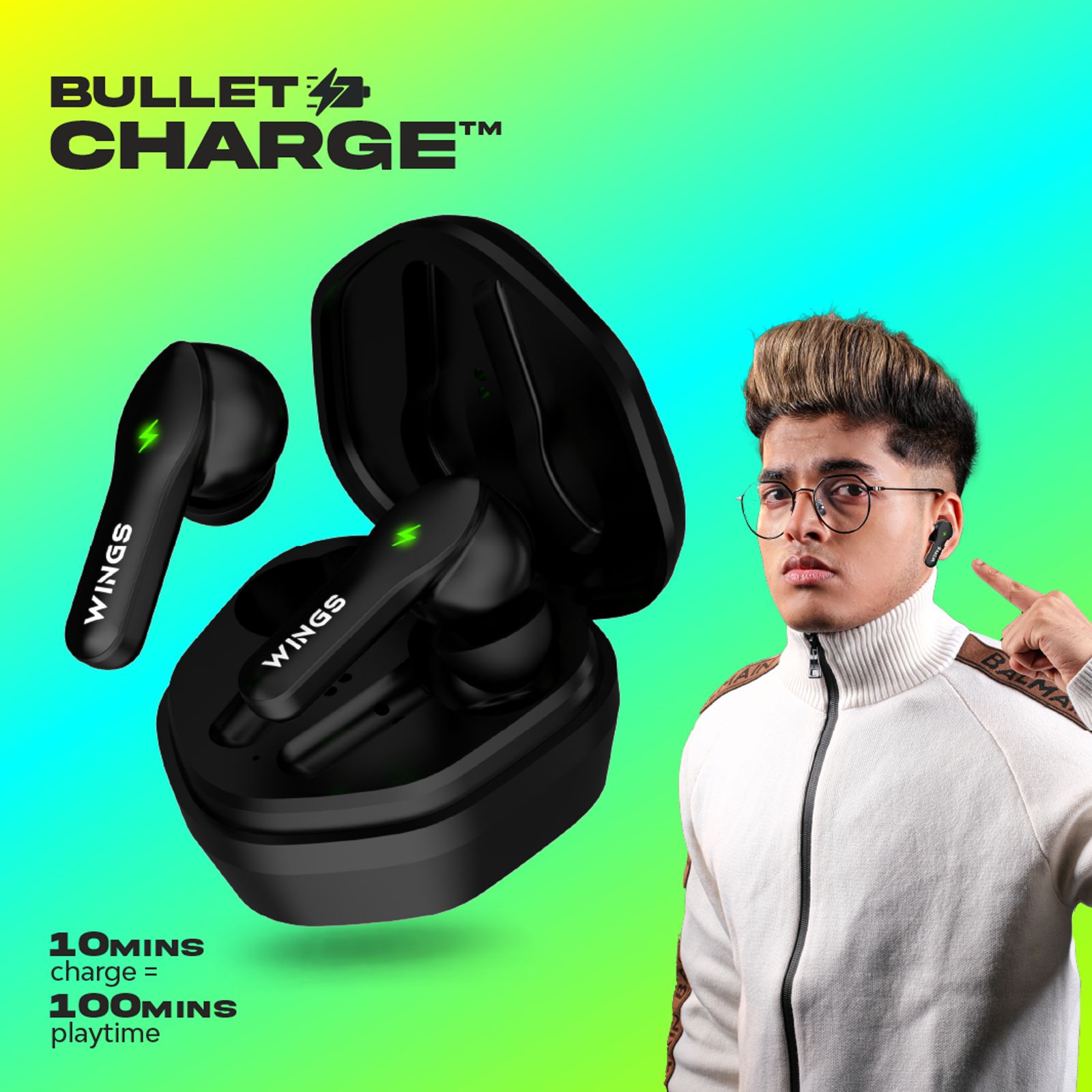 WINGS Phantom 260 TWS Earbuds with Environmental Noise Cancellation (IPX5 Water Resistant, Upto 30 Hours Playback, Black)_12