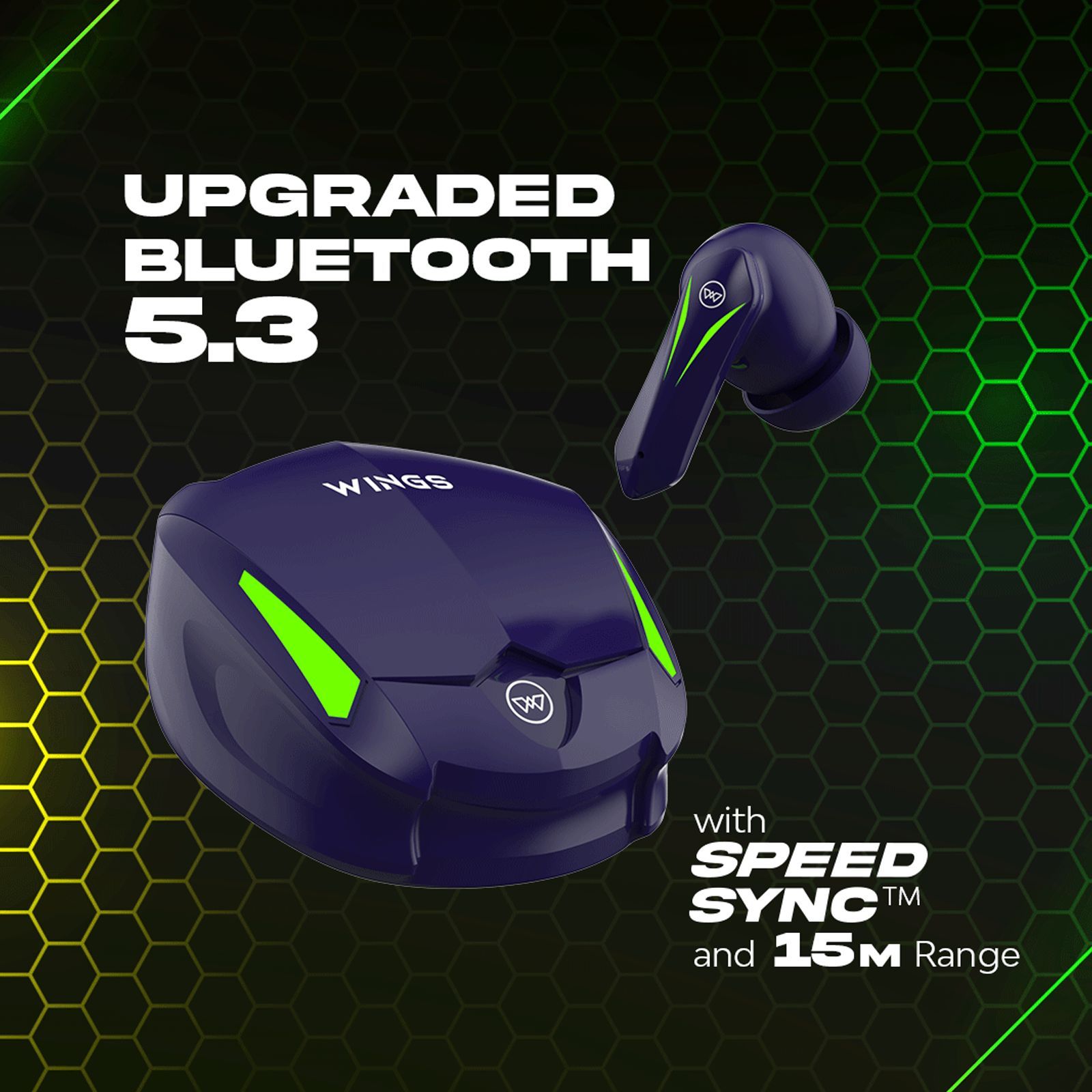 WINGS Phantom 550 TWS Earbuds with Environmental Noise Cancellation (IPX5 Water Resistant, 50ms Ultra Low latency Game Mode, Blue)_9