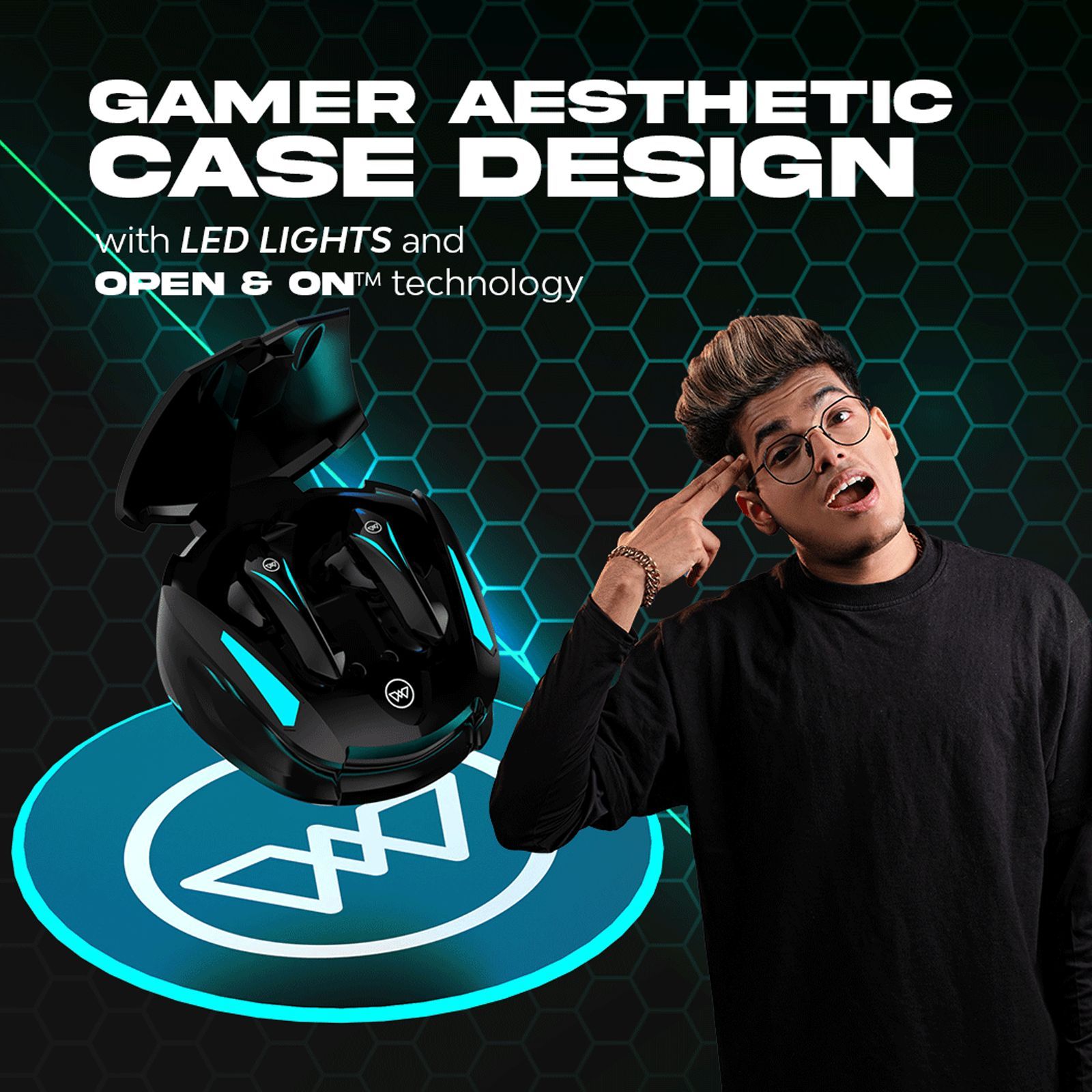 WINGS Phantom 550 TWS Earbuds with Environmental Noise Cancellation (IPX5 Water Resistant, 50ms Ultra Low Latency Game Mode, Black)_12