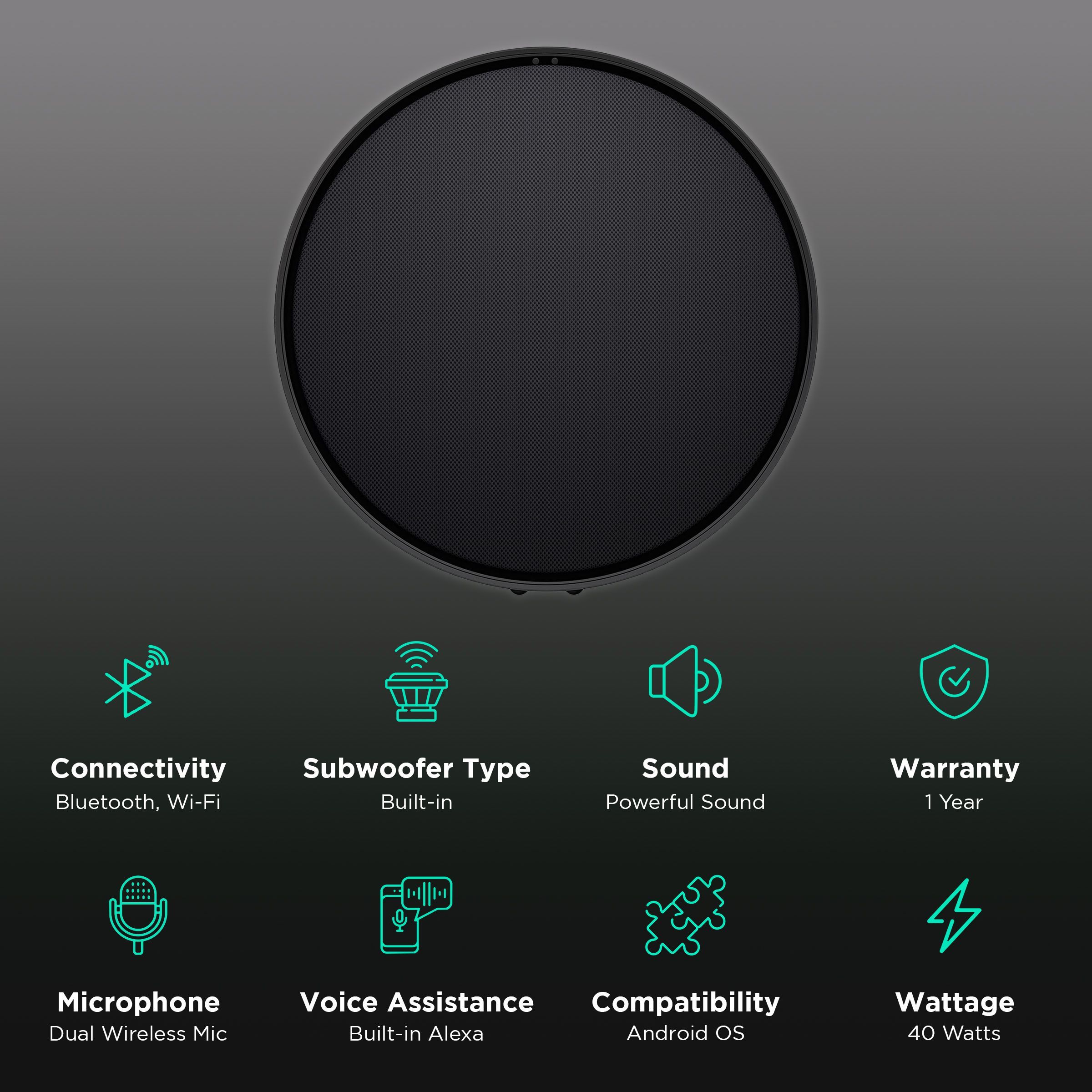 defunc Home Built-in Alexa Smart Wi-Fi Speaker (Deep Reflex Bass, Black)_2