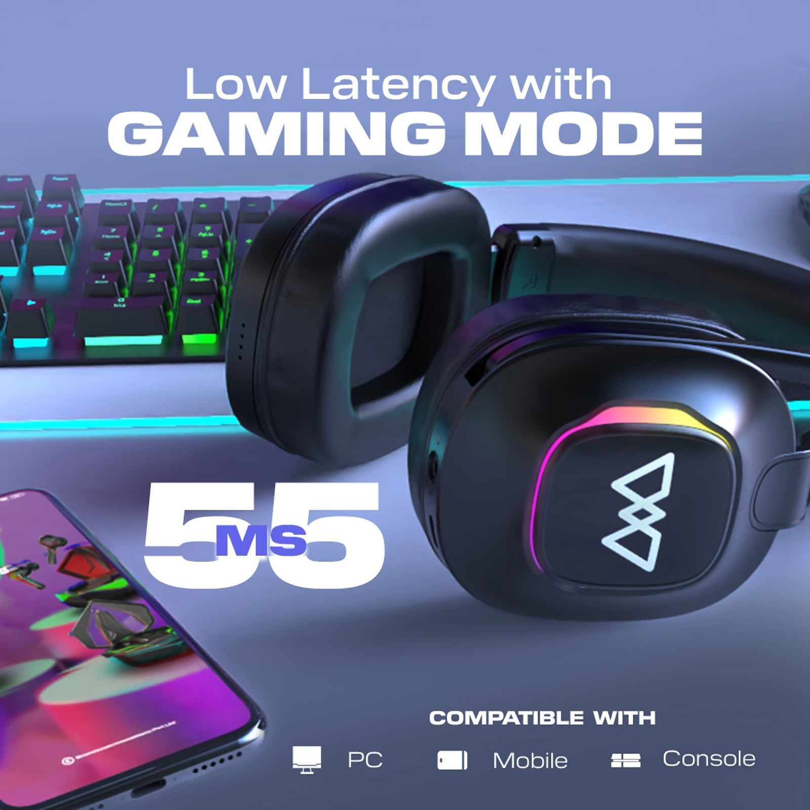 WINGS Vader 350 Bluetooth Gaming Headphone with Noise Isolation (Deep Bass with Surround Effect, Over Ear, Saber Black)_8