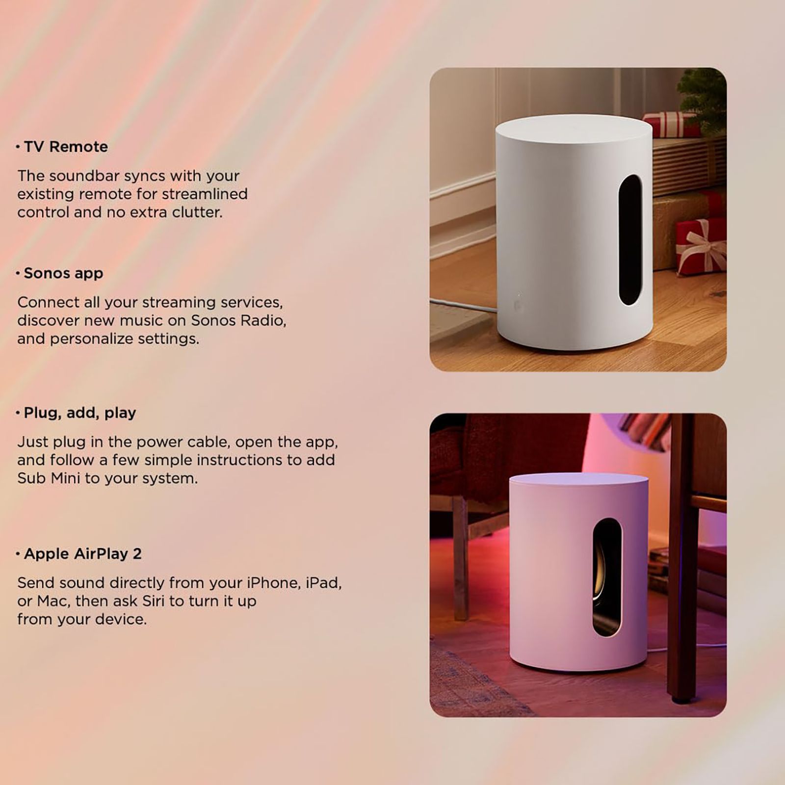 SONOS Sub Mini 2.0 Channel Smart Subwoofer (Wi-Fi, White) SONOS Sub Mini 2.0 Channel Smart Subwoofer (Wi-Fi, White)_14