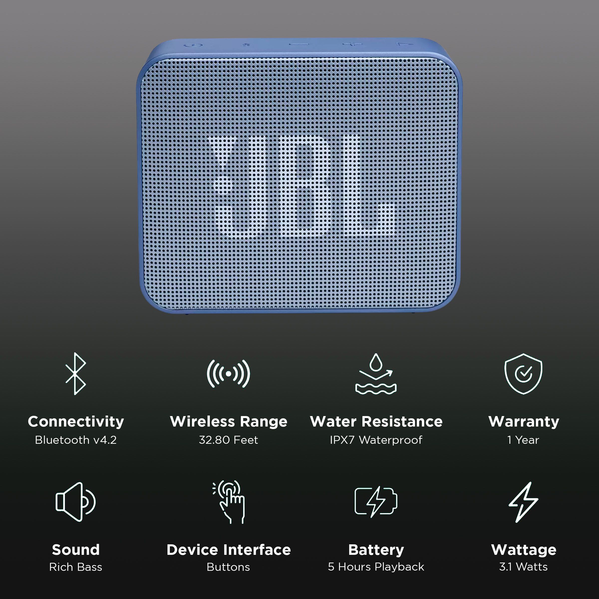 JBL Go Essential 3.1W Portable Bluetooth Speaker (IPX7 Water Proof, Rich Bass, Mono Channel, Blue)_2