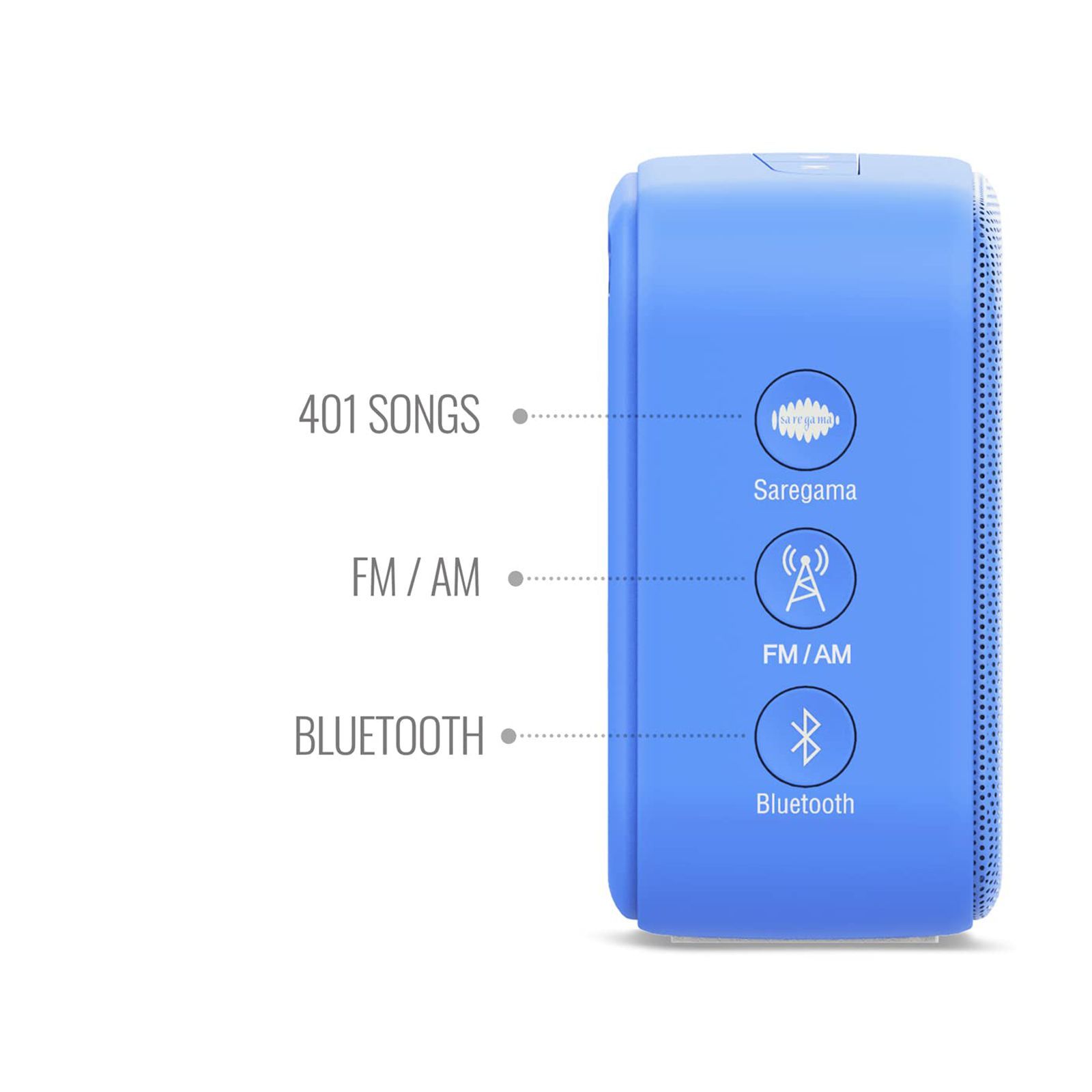 SAREGAMA Carvaan Mini POP 5W Portable Bluetooth Speaker (401 Pre Loaded Retro Songs, Stereo Channel, Cobalt Blue)_9