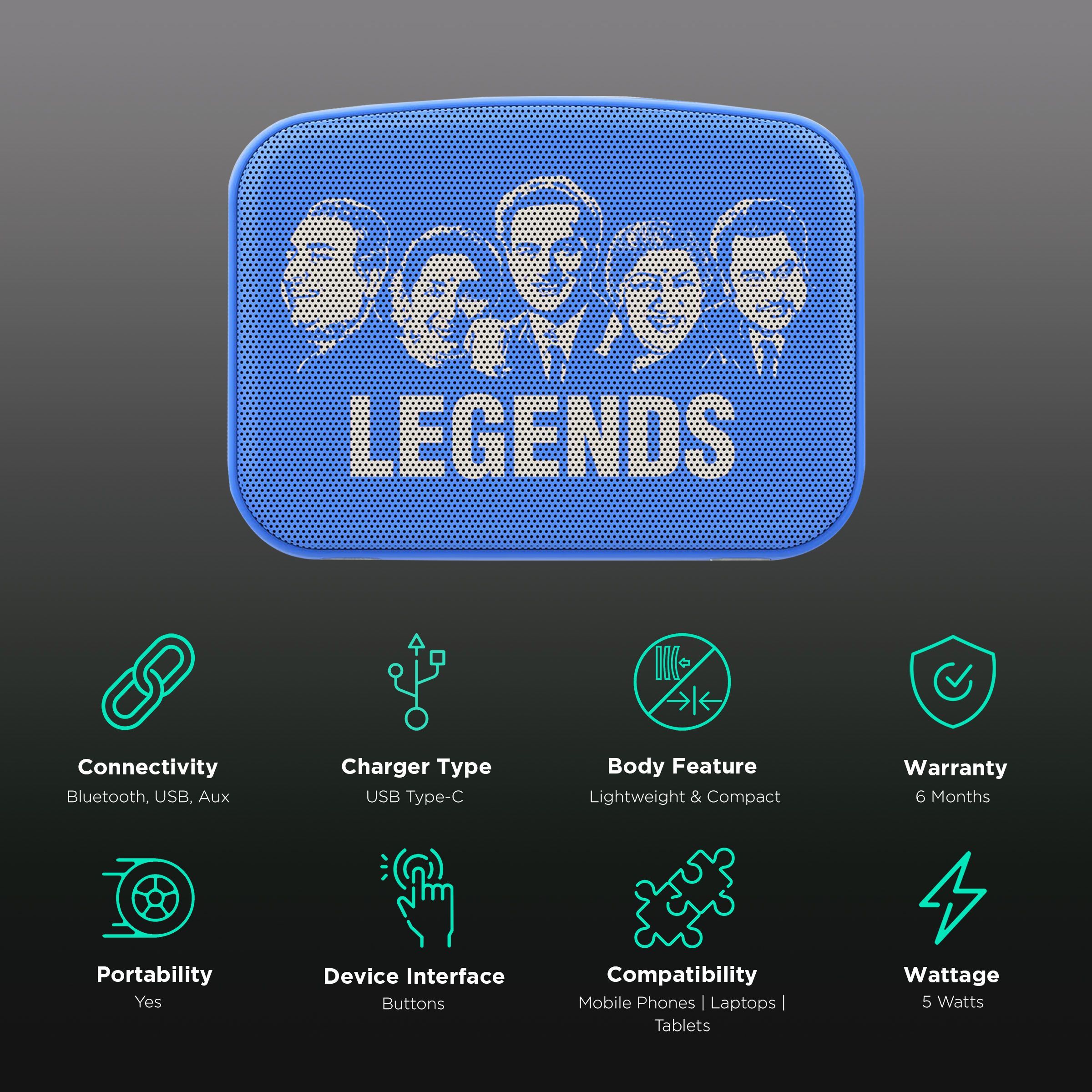 SAREGAMA Carvaan Mini POP 5W Portable Bluetooth Speaker (401 Pre Loaded Retro Songs, Stereo Channel, Cobalt Blue)_2