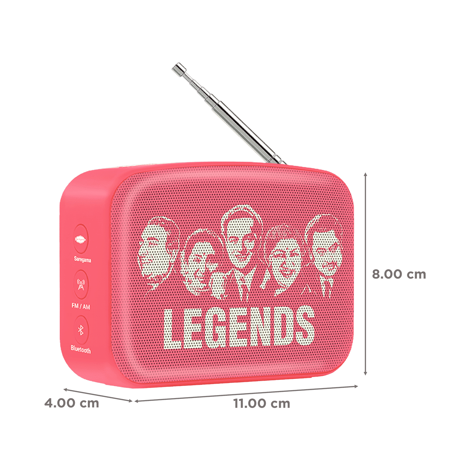 SAREGAMA Carvaan Mini POP 5W Portable Bluetooth Speaker (401 Retro Songs, Coral Pink)_2