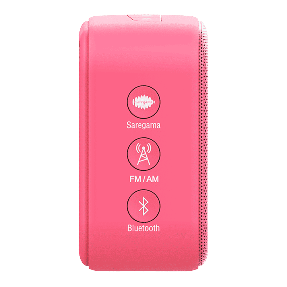 SAREGAMA Carvaan Mini POP 5W Portable Bluetooth Speaker (401 Retro Songs, Coral Pink)_5