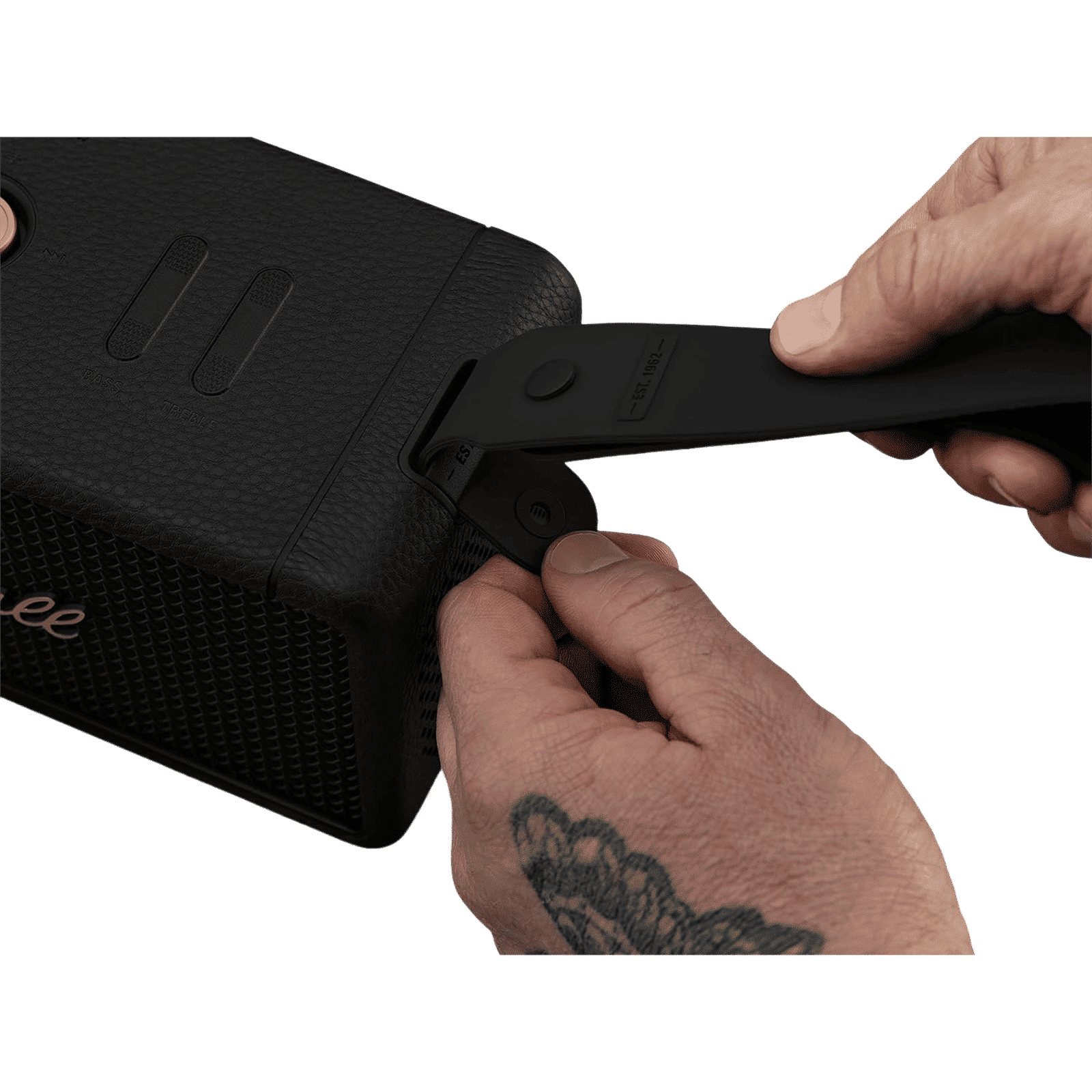 Marshall Middleton Portable Bluetooth Speaker (IP67 Water Resistant, 20 Plus Hours Playtime, Stereo Channel, Black and Brass)_10