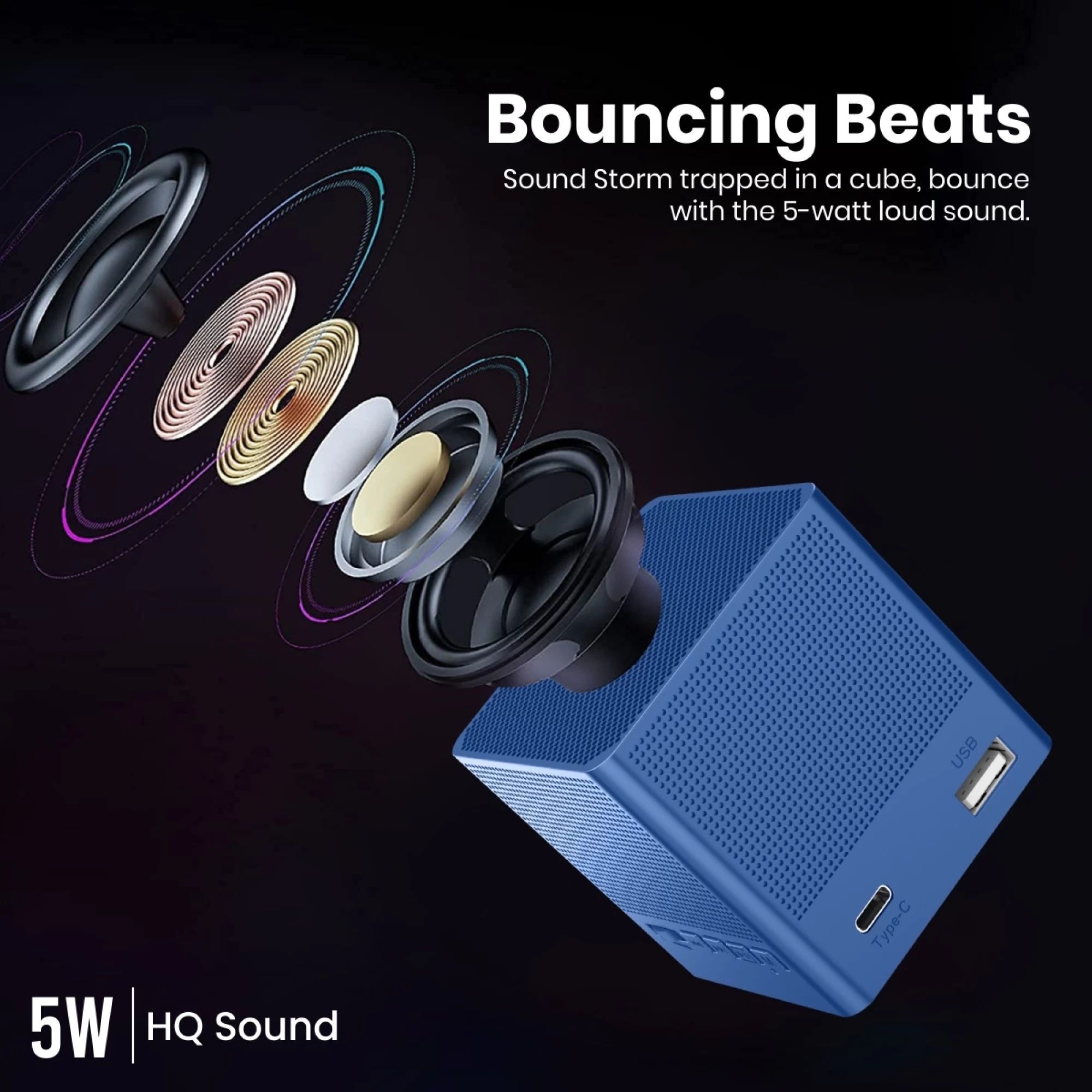PORTRONICS Bounce 2 5W Portable Bluetooth Speaker (5 Hours Playback Time, Blue) PORTRONICS Bounce 2 5W Portable Bluetooth Speaker (5 Hours Playback Time, Blue)_7