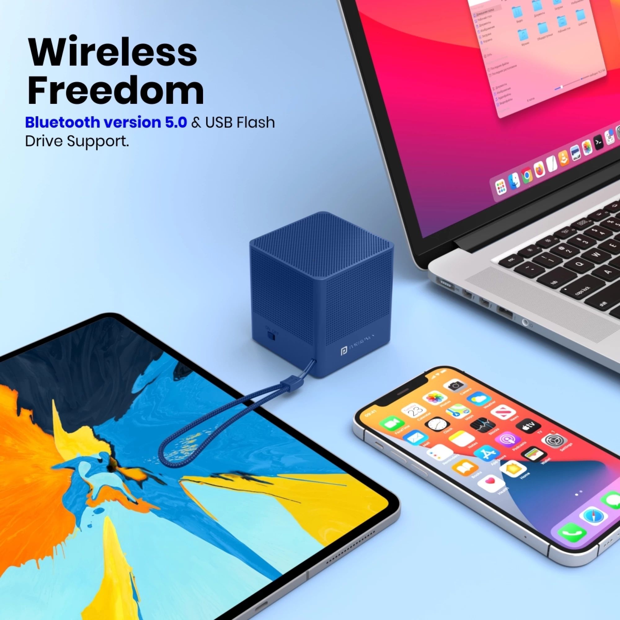 PORTRONICS Bounce 2 5W Portable Bluetooth Speaker (5 Hours Playback Time, Blue) PORTRONICS Bounce 2 5W Portable Bluetooth Speaker (5 Hours Playback Time, Blue)_8