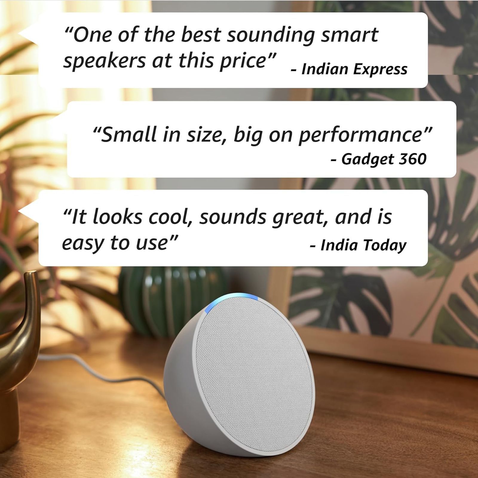 amazon Echo Pop with Built-in Alexa Smart Wi-Fi Speaker (Balanced Bass, White)_3