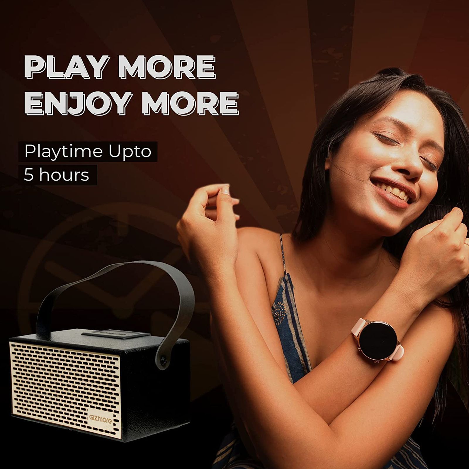 GIZmore GIZ-MS516 16W Bluetooth Party Speaker (Built-in FM Radio, Stereo Channel, Black)_3