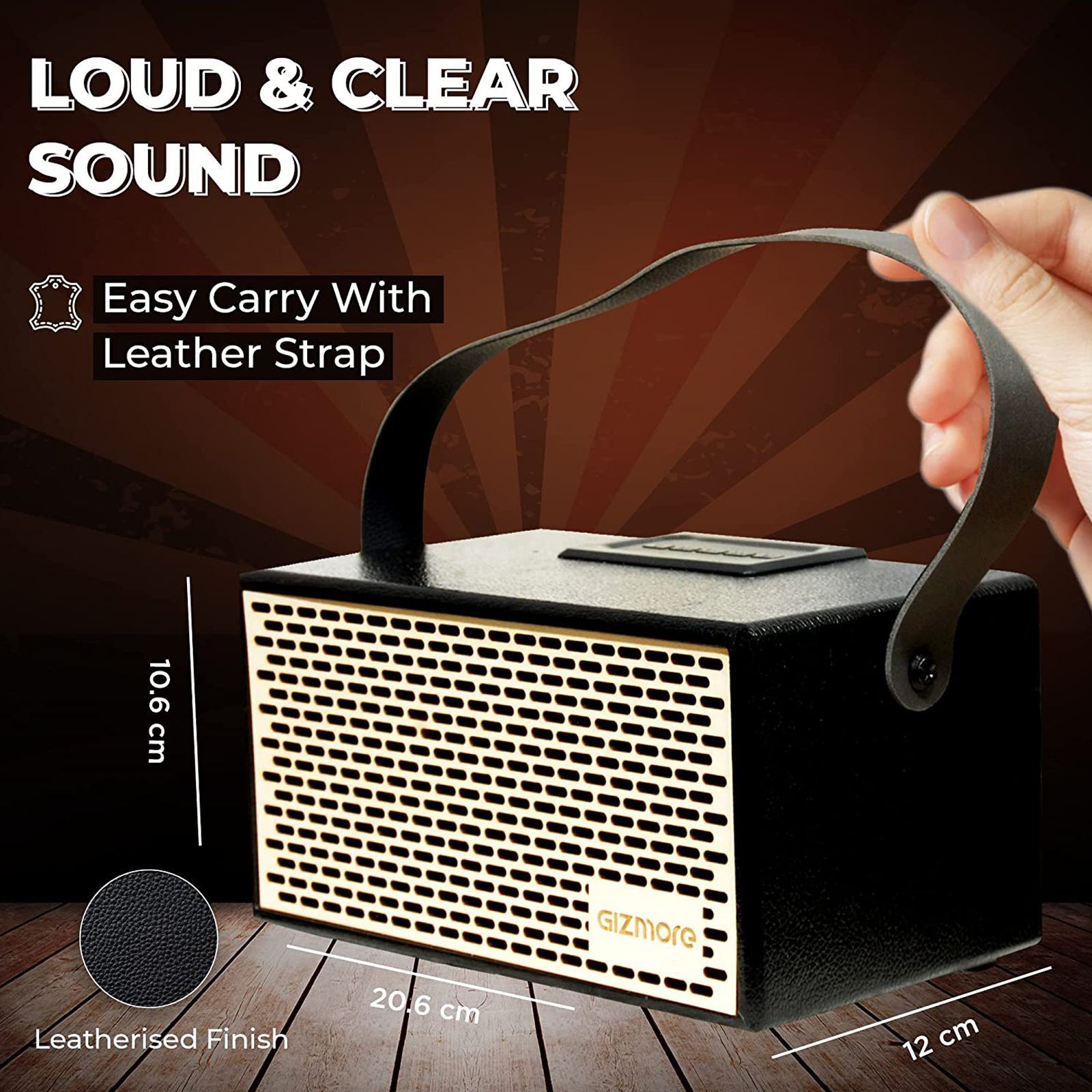 GIZmore GIZ-MS516 16W Bluetooth Party Speaker (Built-in FM Radio, Stereo Channel, Black)_5