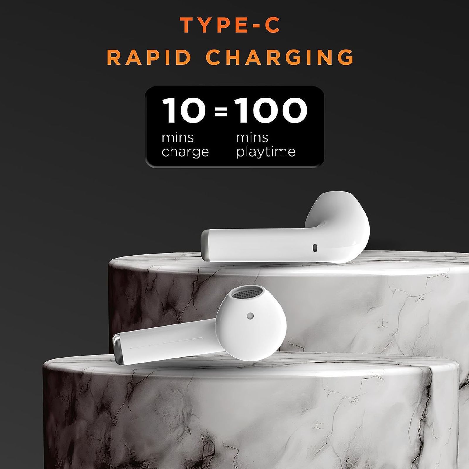 GIZmore 801 Air TWS Earbuds with Environmental Noise Cancellation (IPX4 Water Resistant, Upto 25 Hours Playback, White)_6