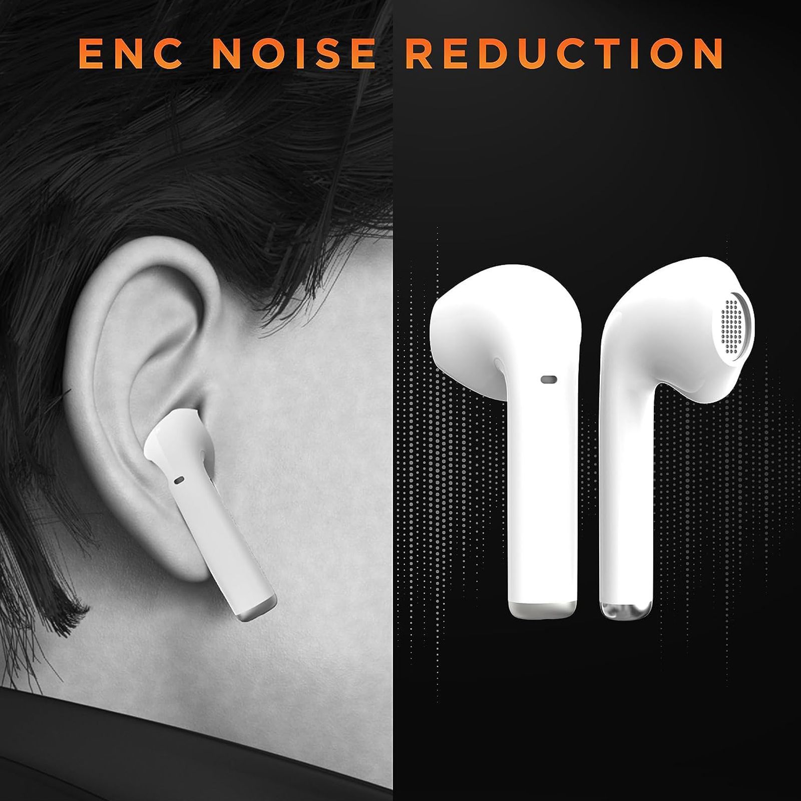 GIZmore 801 Air TWS Earbuds with Environmental Noise Cancellation (IPX4 Water Resistant, Upto 25 Hours Playback, White)_4