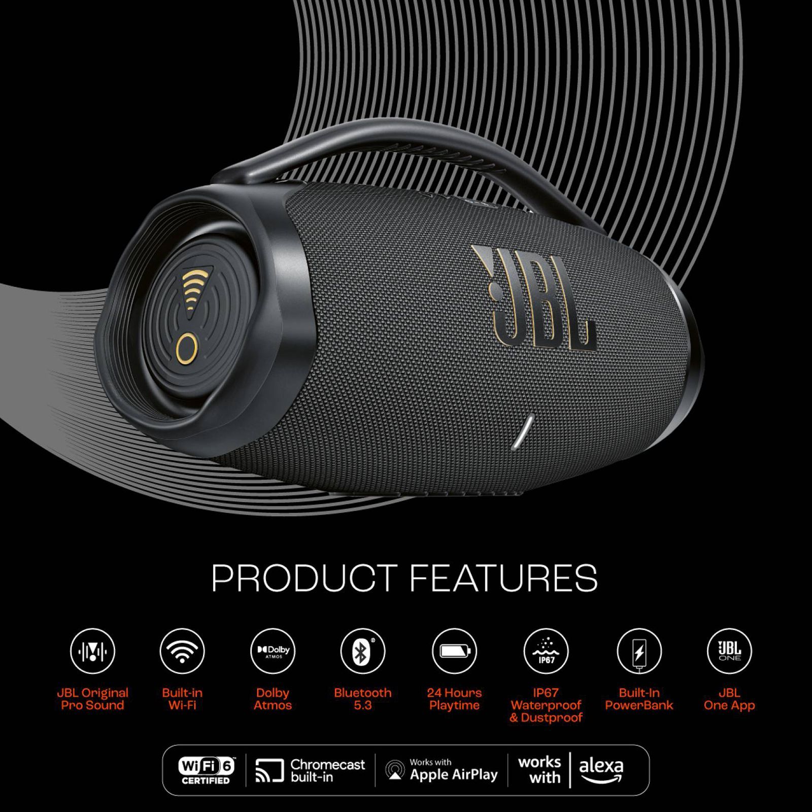 JBL Boombox 3 200W Portable Bluetooth Speaker (IP67 Waterproof, 3D Dolby Atmos, Black)_17