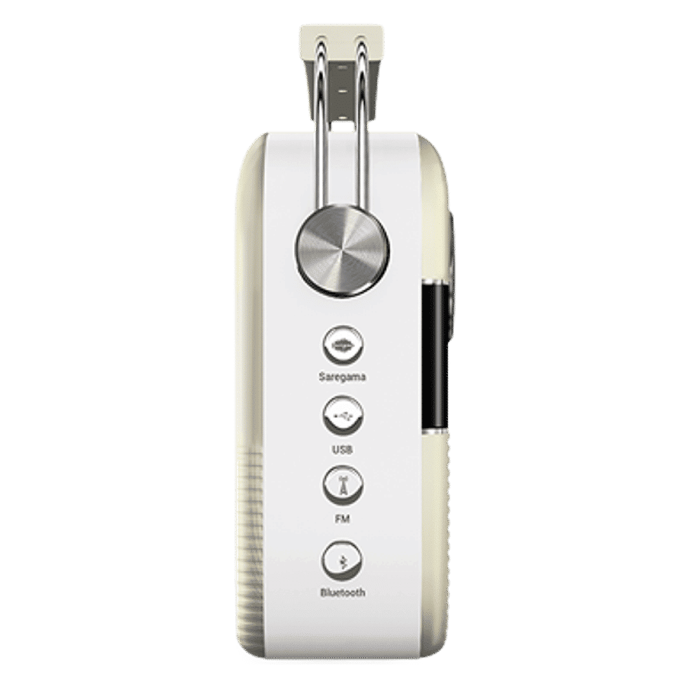 SAREGAMA Carvaan 6W Malayalam Portable Bluetooth Speaker (5000 Evergreen Songs, 2.0 Channel, Porcelain White)_5