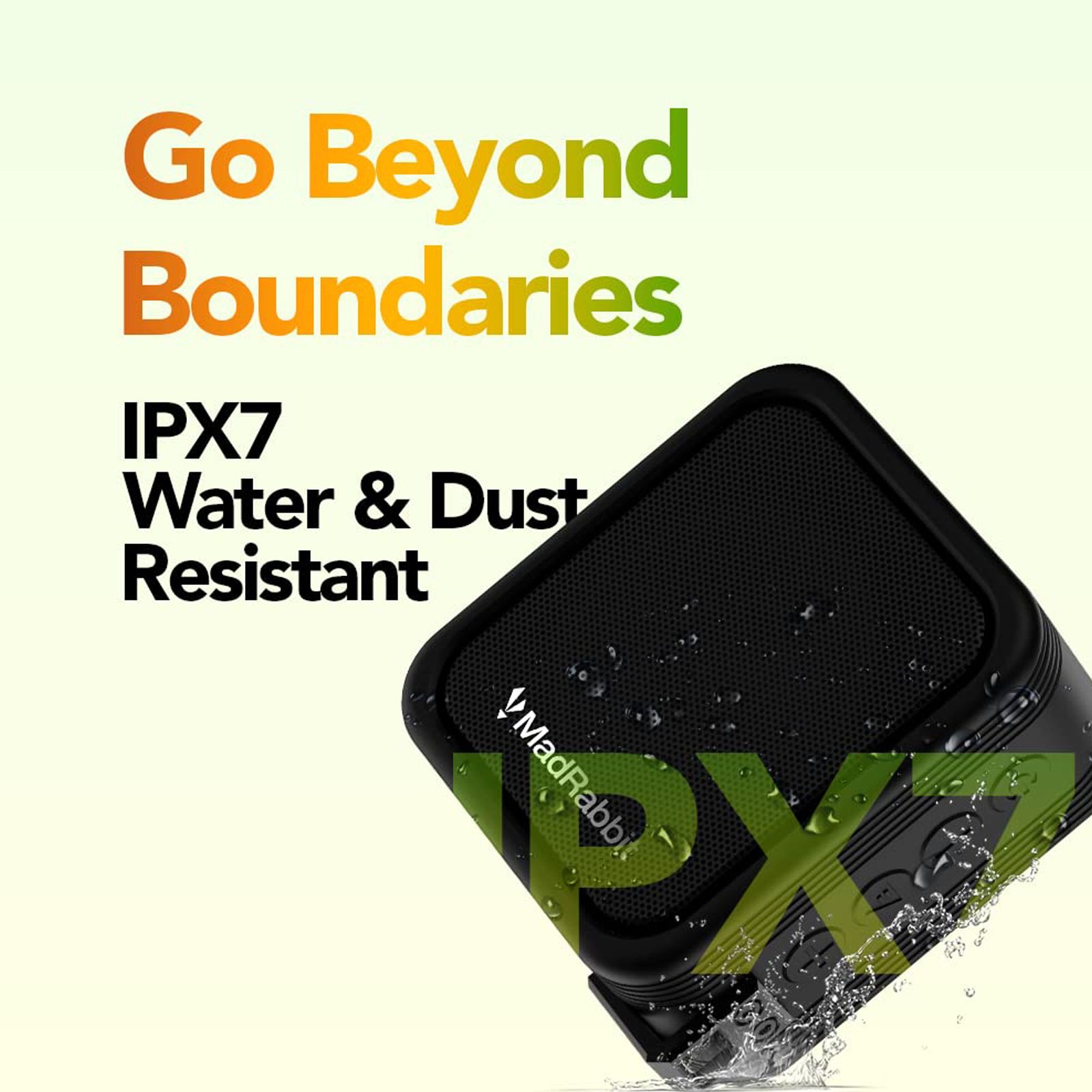 MadRabbit Sound Rock 5W Portable Bluetooth Speaker (IP47 Water Resistant, Low Latency, Mono Channel, Black)_14